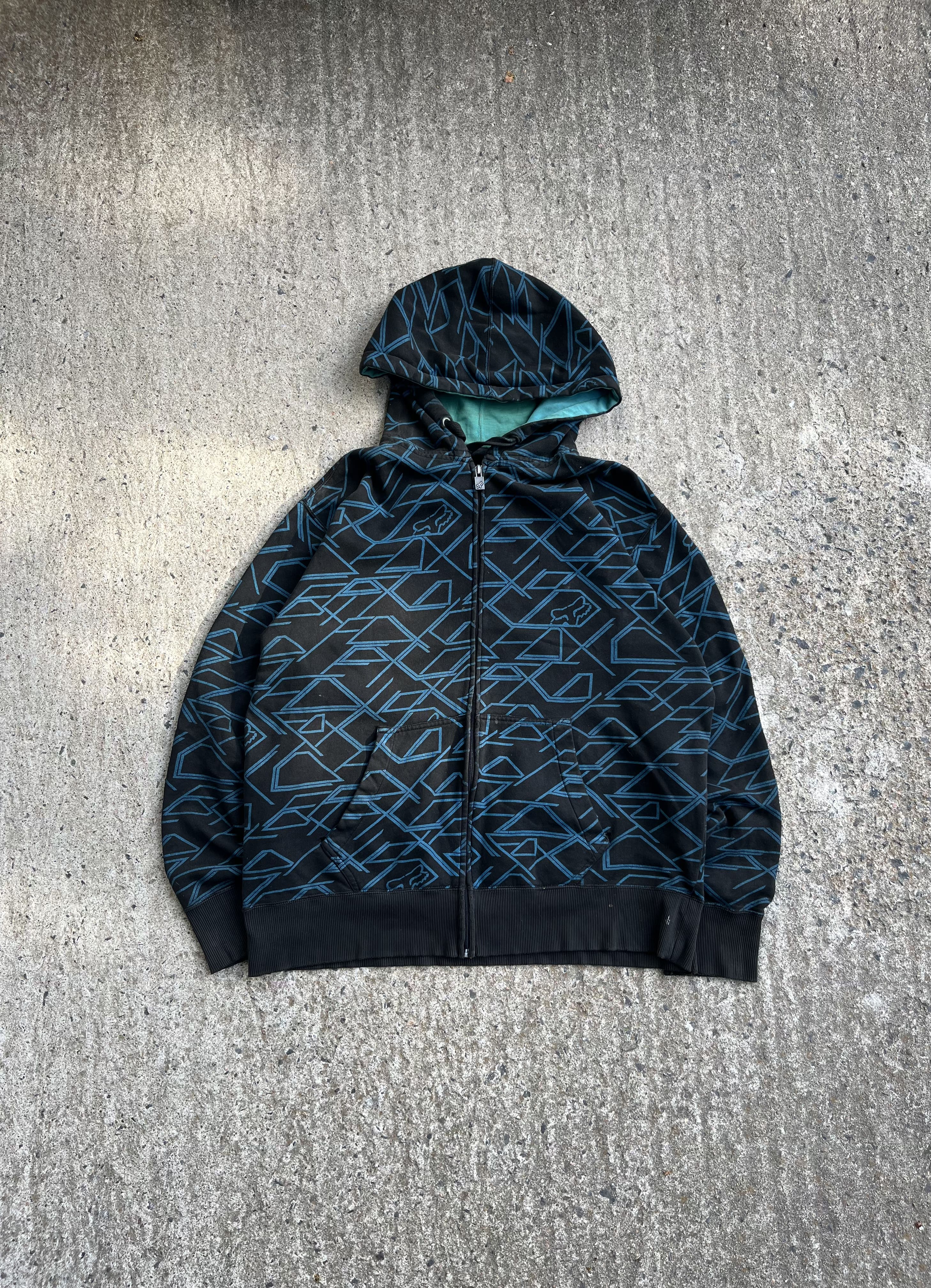 Vintage Y2K Fox All Over Print Hoodie (L)