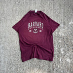 Vintage Y2K Burgundy Harvard T-Shirt (S)
