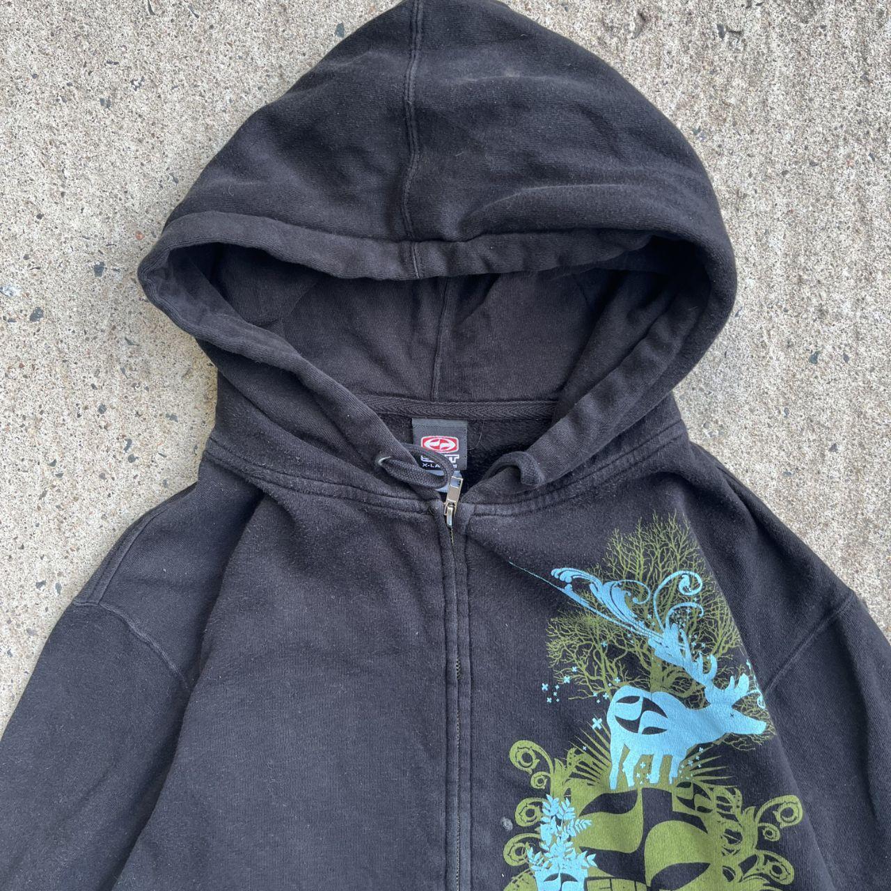 Vintage Y2K Grunge Split Skatewear Hoodie (XL)