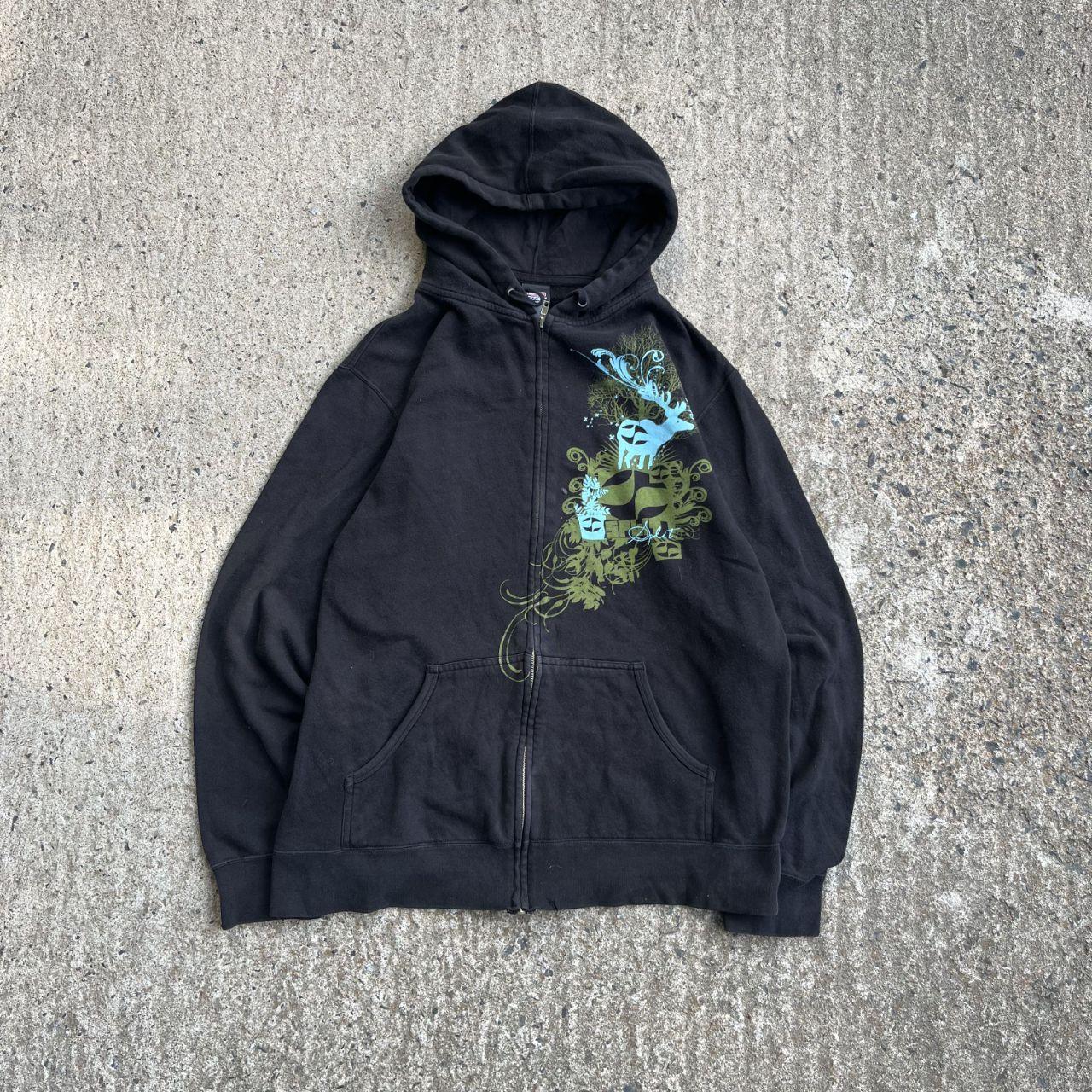 Vintage Y2K Grunge Split Skatewear Hoodie (XL)
