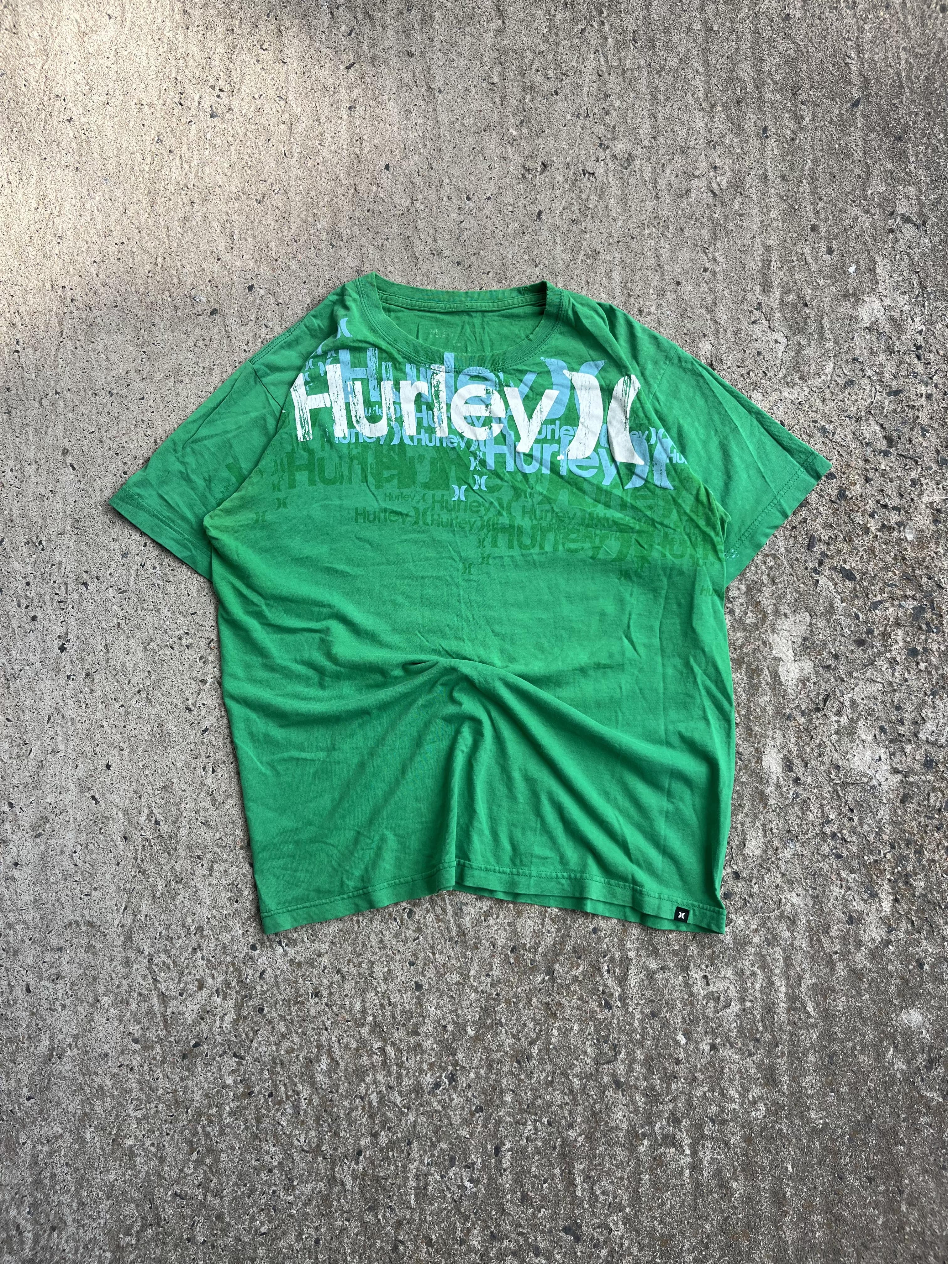 Vintage Y2K Green Hurley T-Shirt (L)