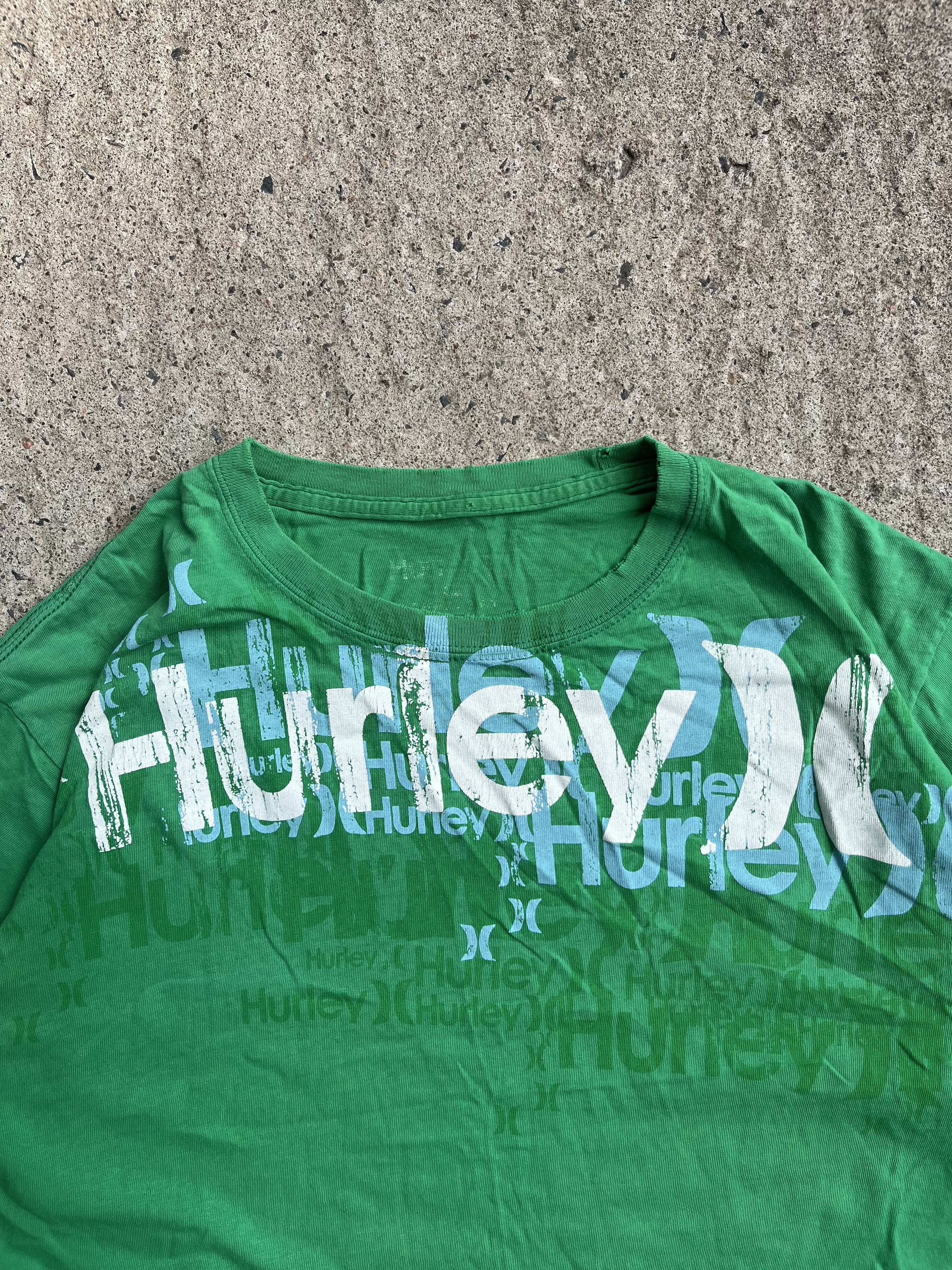 Vintage Y2K Green Hurley T-Shirt (L)