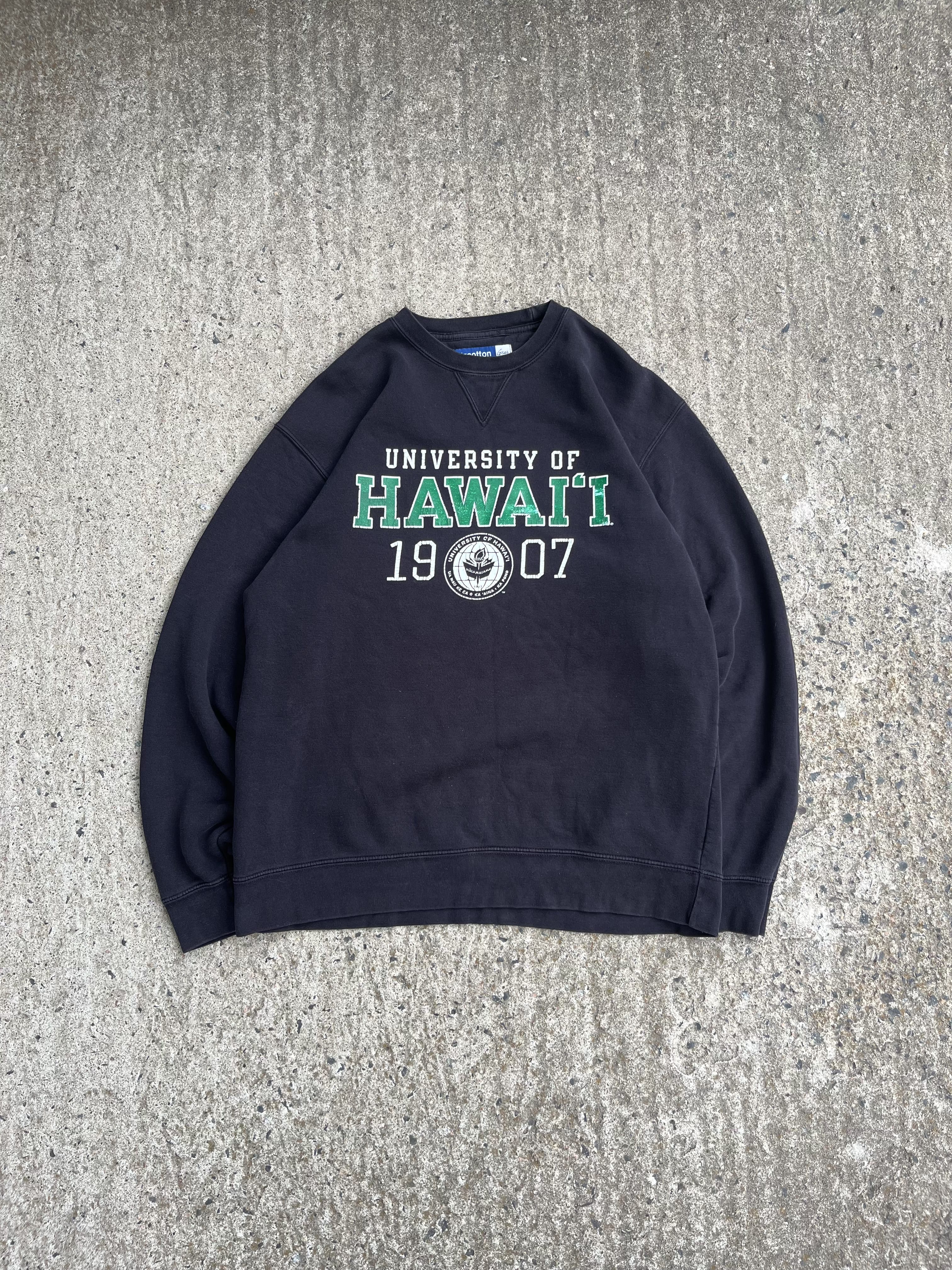 Vintage 90s Black Hawai'i Univeristy Crewneck (XL)