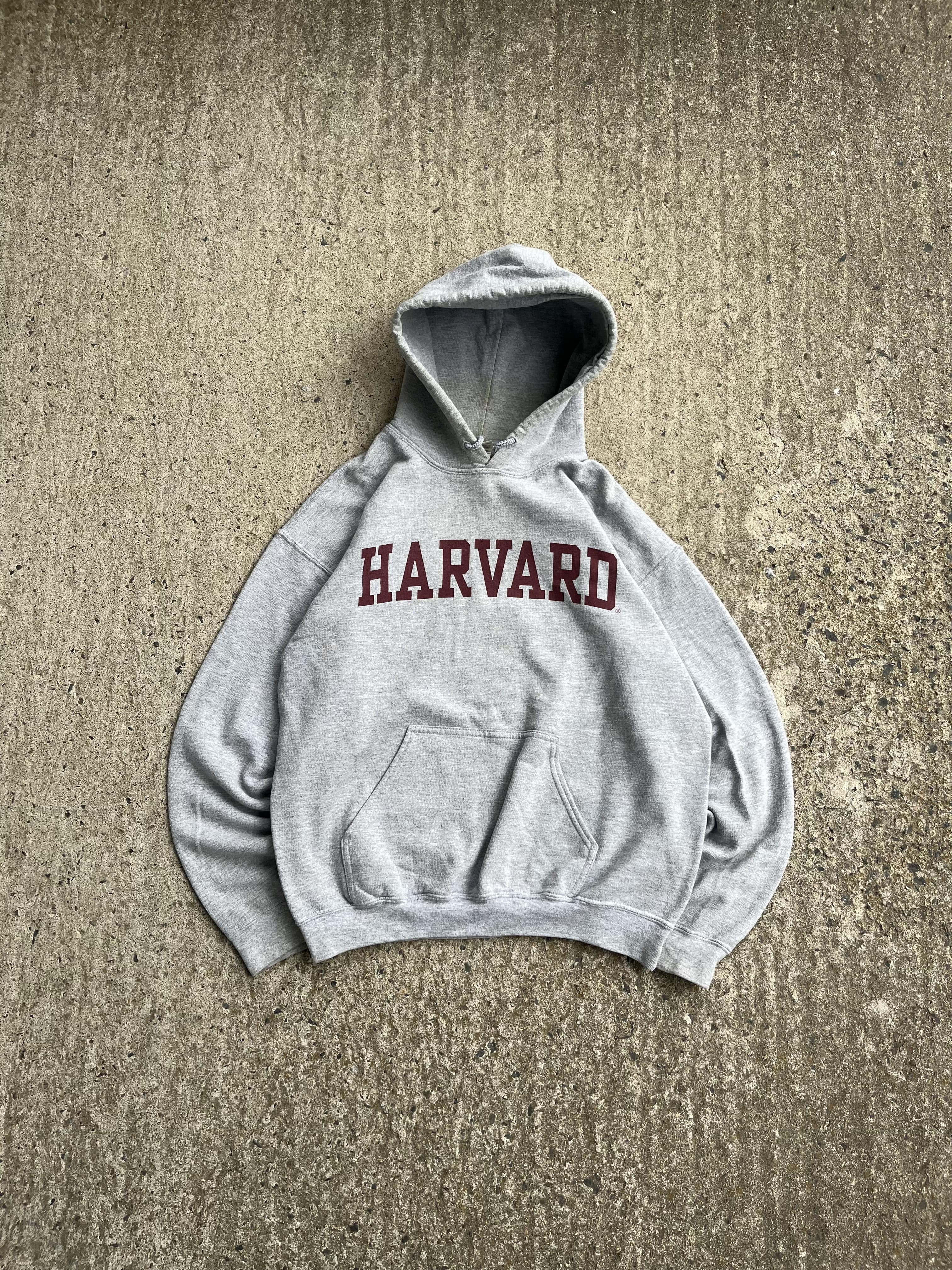 Vintage Y2K Grey Harvard University Hoodie (M)