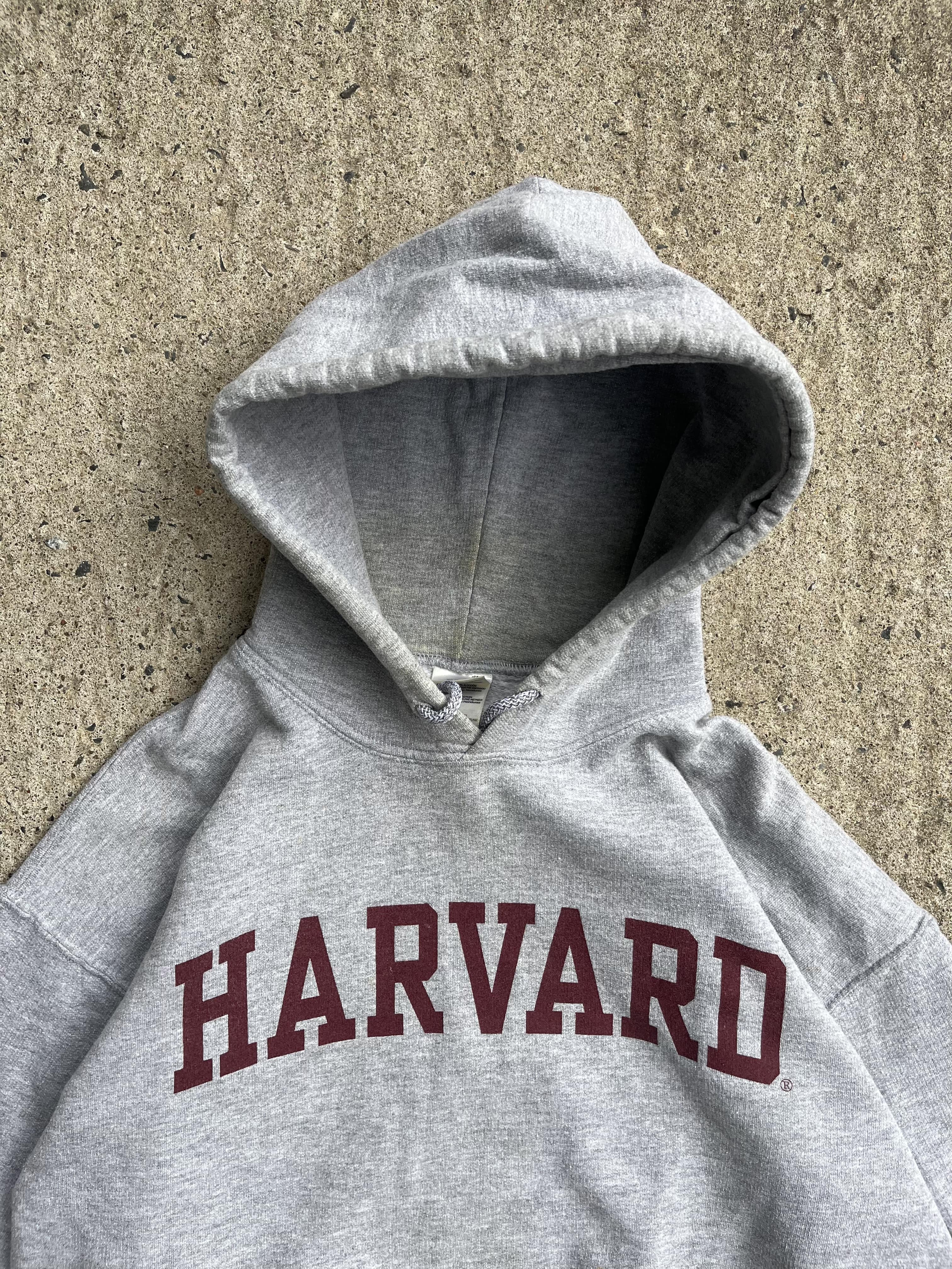 Vintage Y2K Grey Harvard University Hoodie (M)