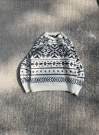Vintage Y2K Aztec Pattern White Knit (L)