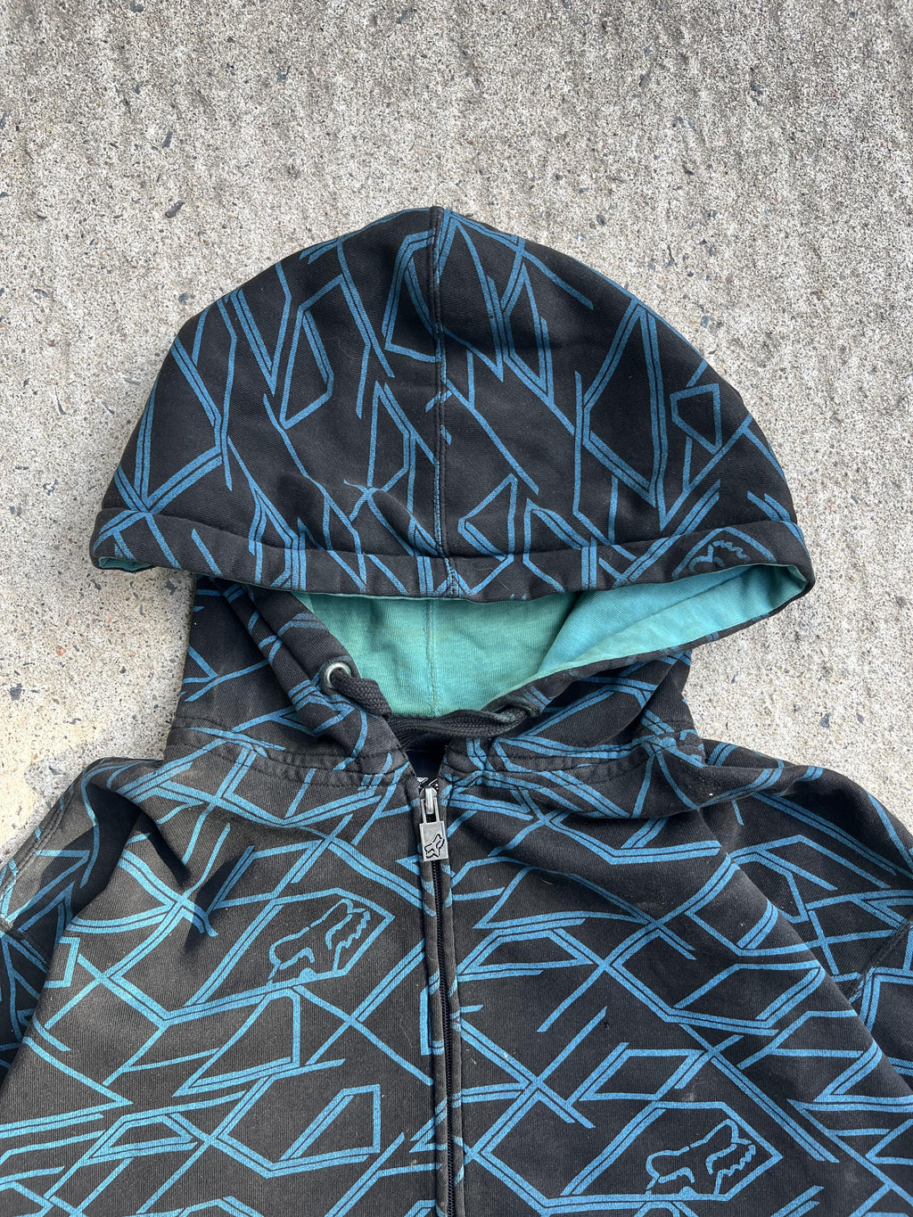 Vintage Y2K Fox All Over Print Hoodie (L)