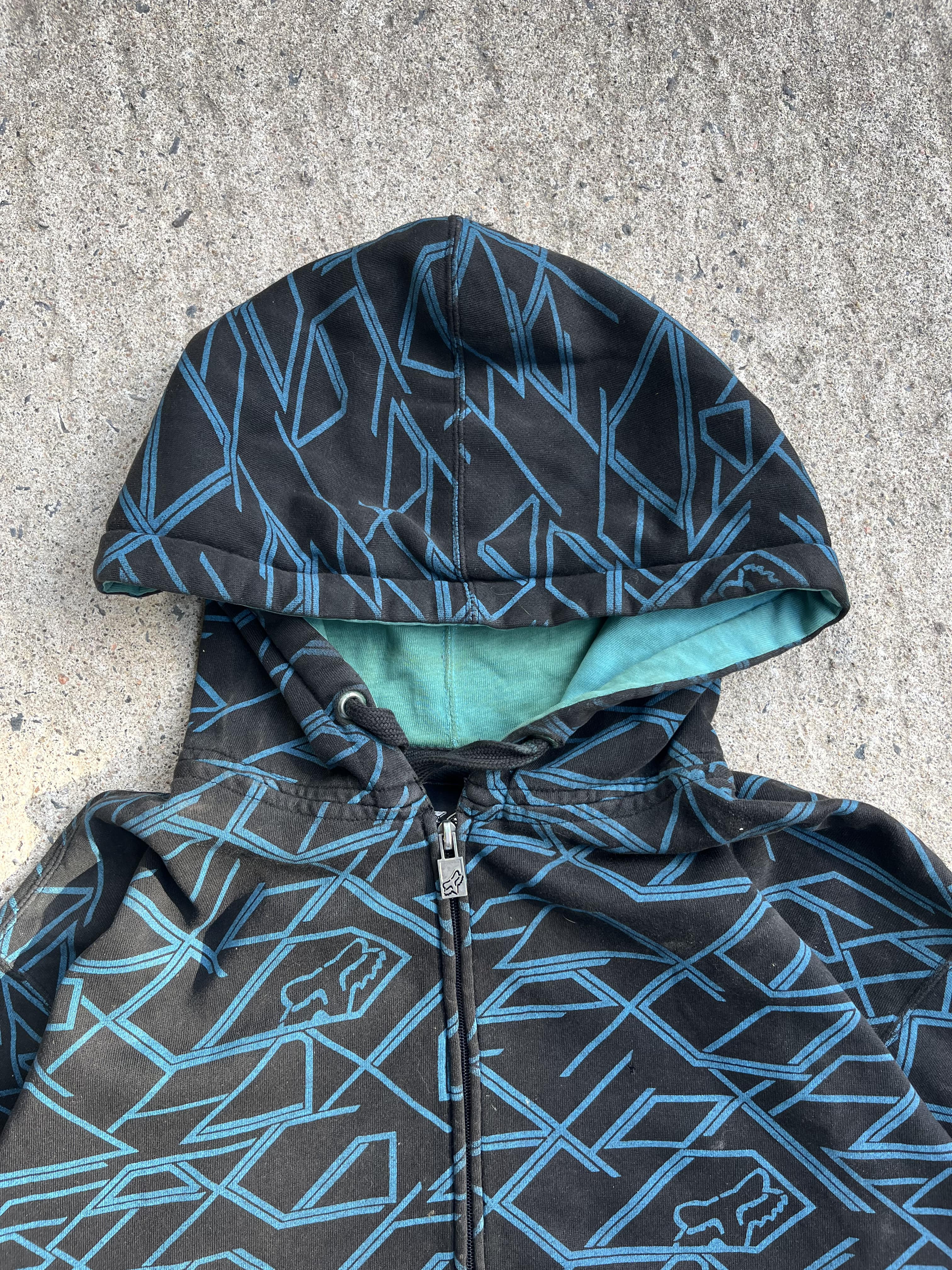 Vintage Y2K Fox All Over Print Hoodie (L)