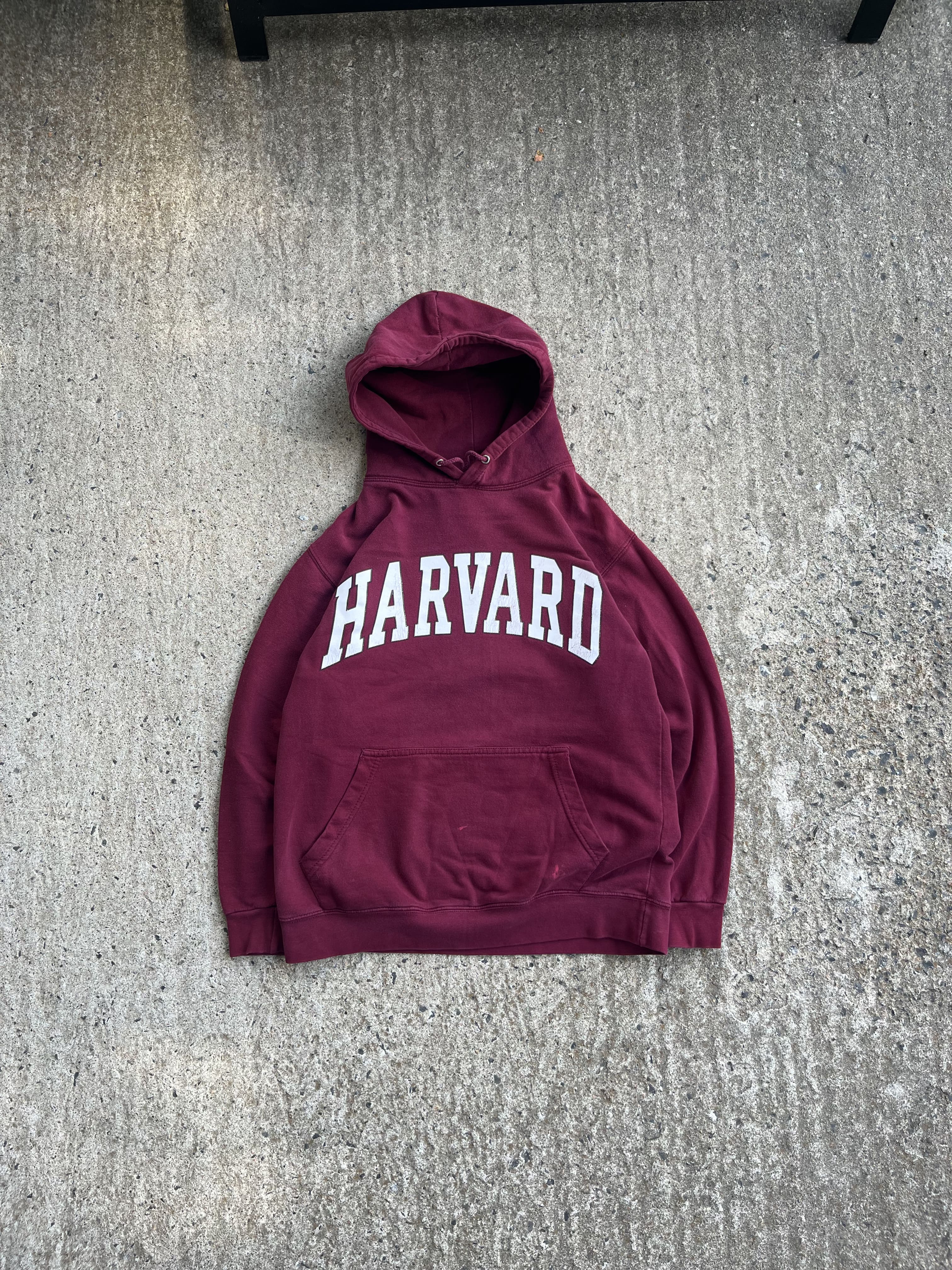 Vintage Y2K Burgundy Harvard University Hoodie (M)