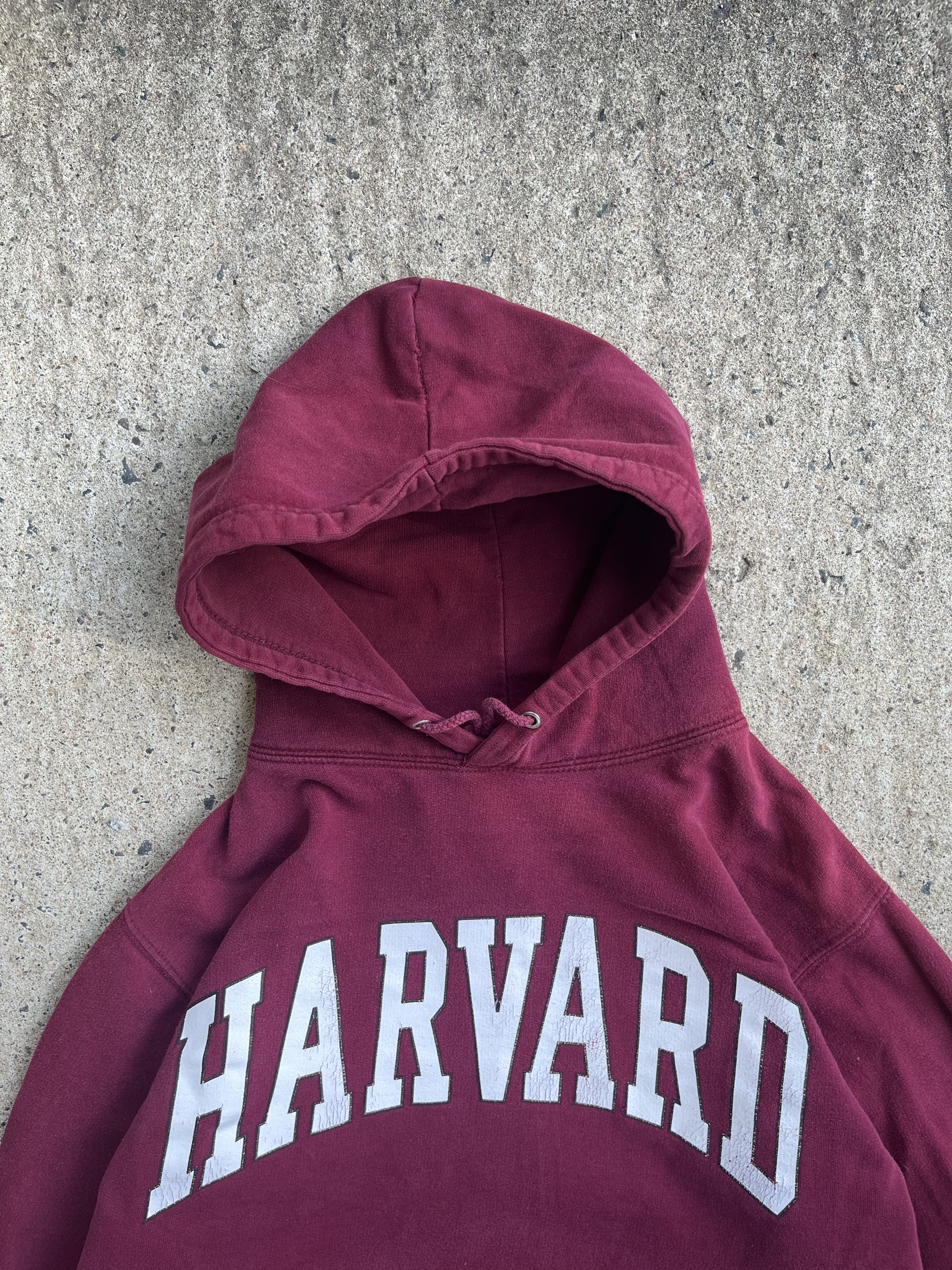 Vintage Y2K Burgundy Harvard University Hoodie (M)