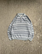 Vintage 90s White & Blue Chinook Patterned Knit (M)