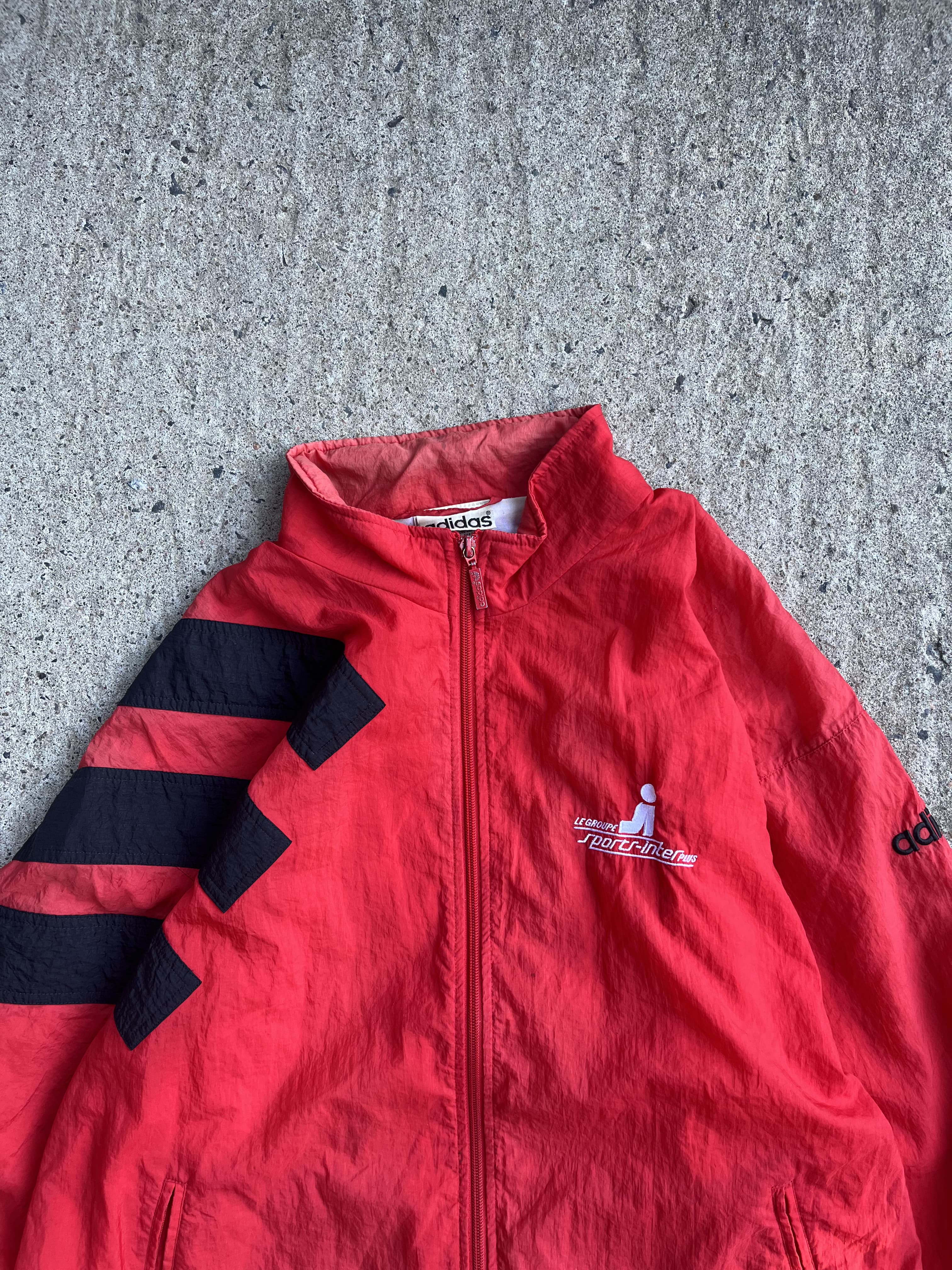 Vintage 90s Red & Black Adidas Windbreaker (M)