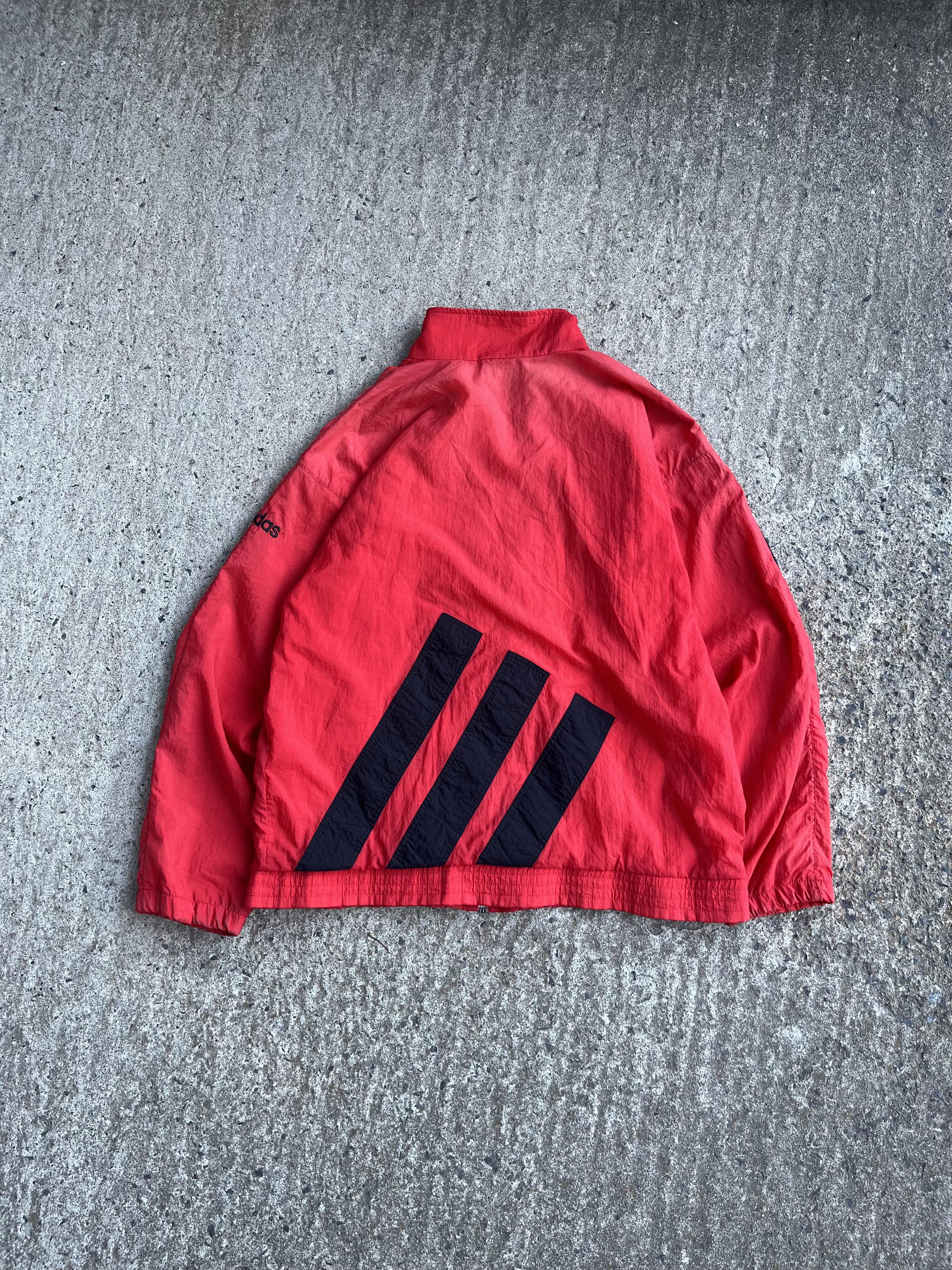 Vintage 90s Red & Black Adidas Windbreaker (M)
