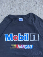 Vintage Y2K Black Mobil 1 NASCAR T-Shirt (XL)