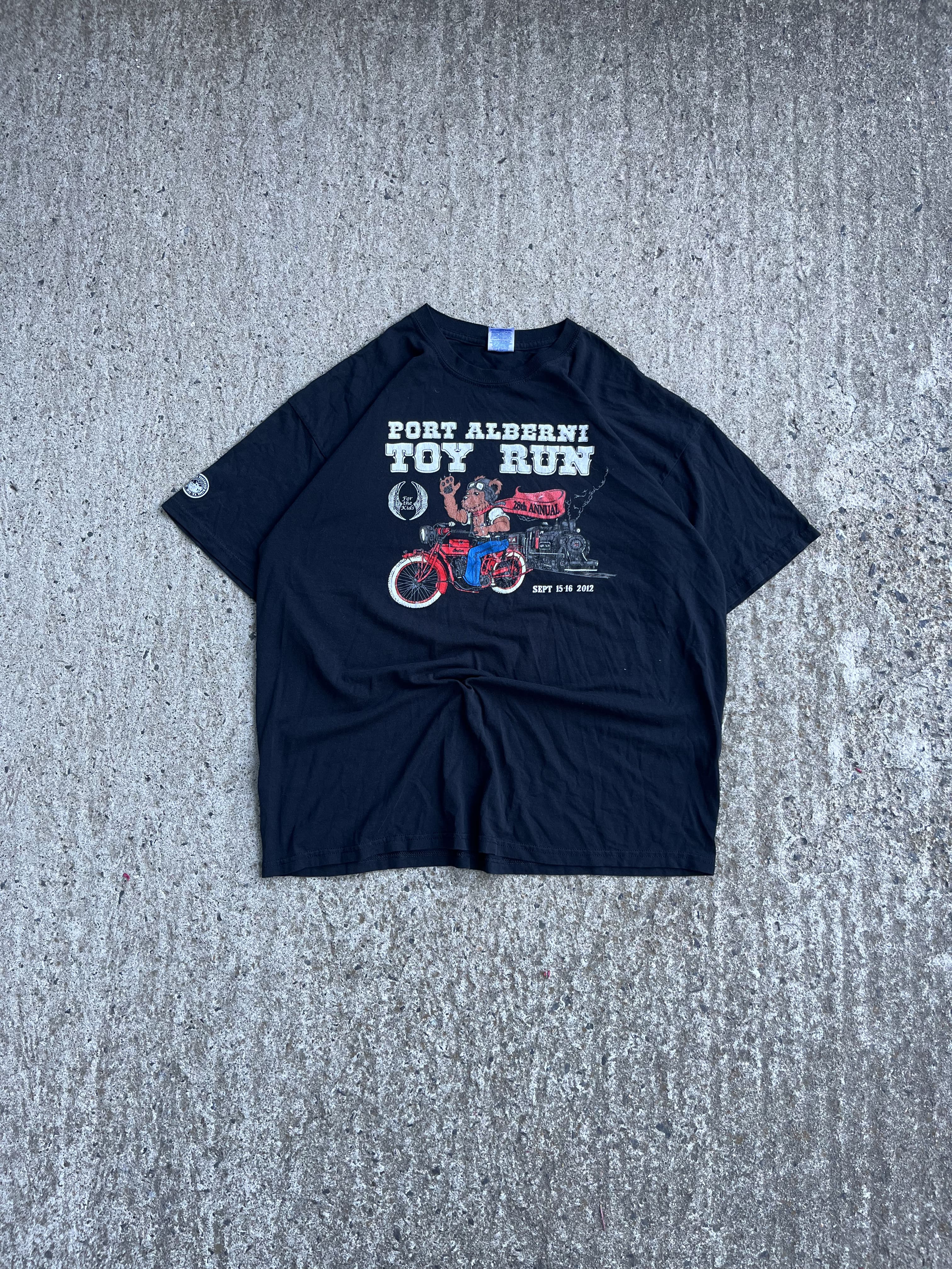 Vintage 2012 Black Port Alberni Toy Run T-Shirt (M)