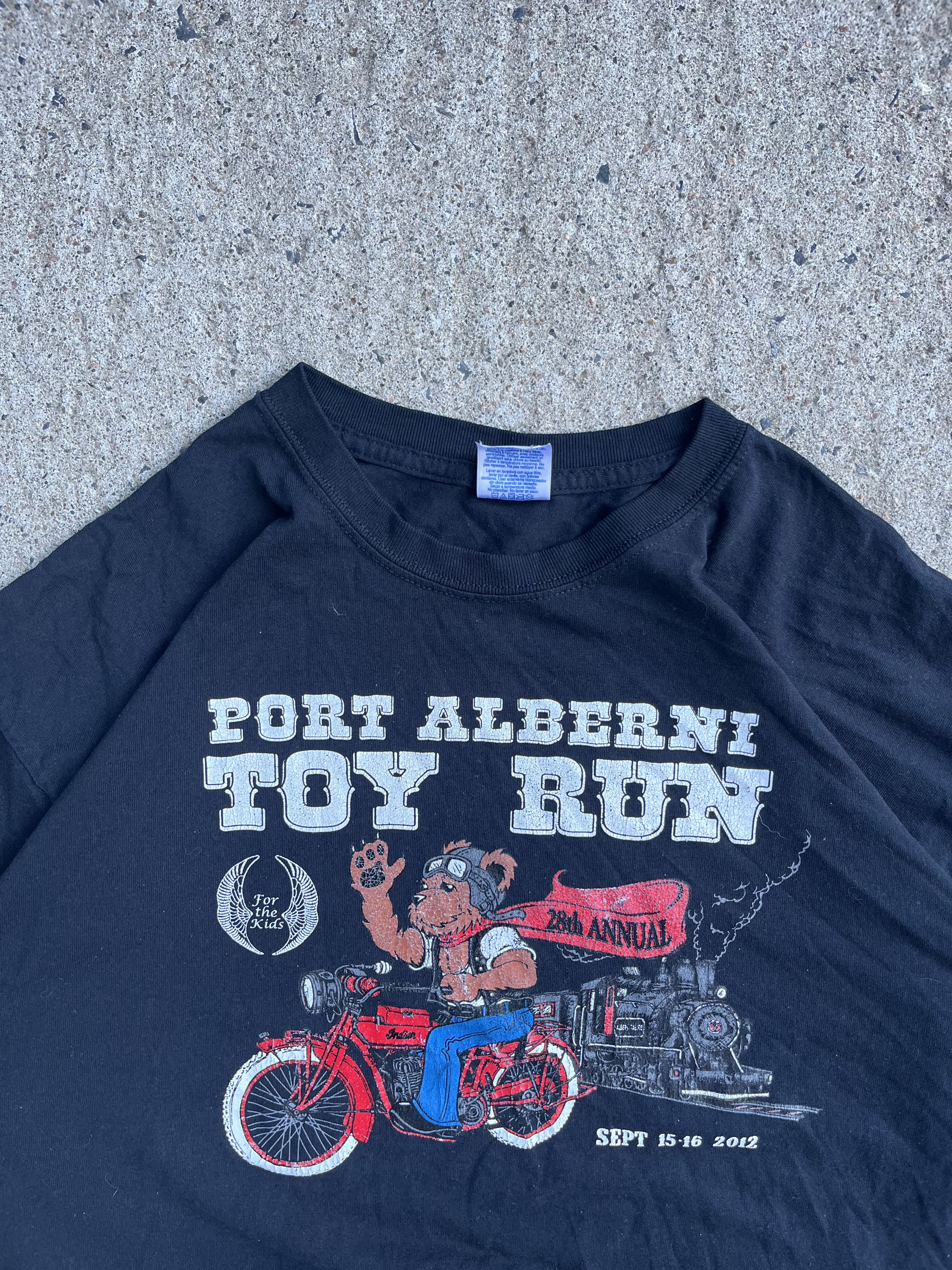 Vintage 2012 Black Port Alberni Toy Run T-Shirt (M)
