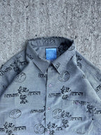 Vintage Y2K Clench Jeans All-Over Print Button-Up (M)