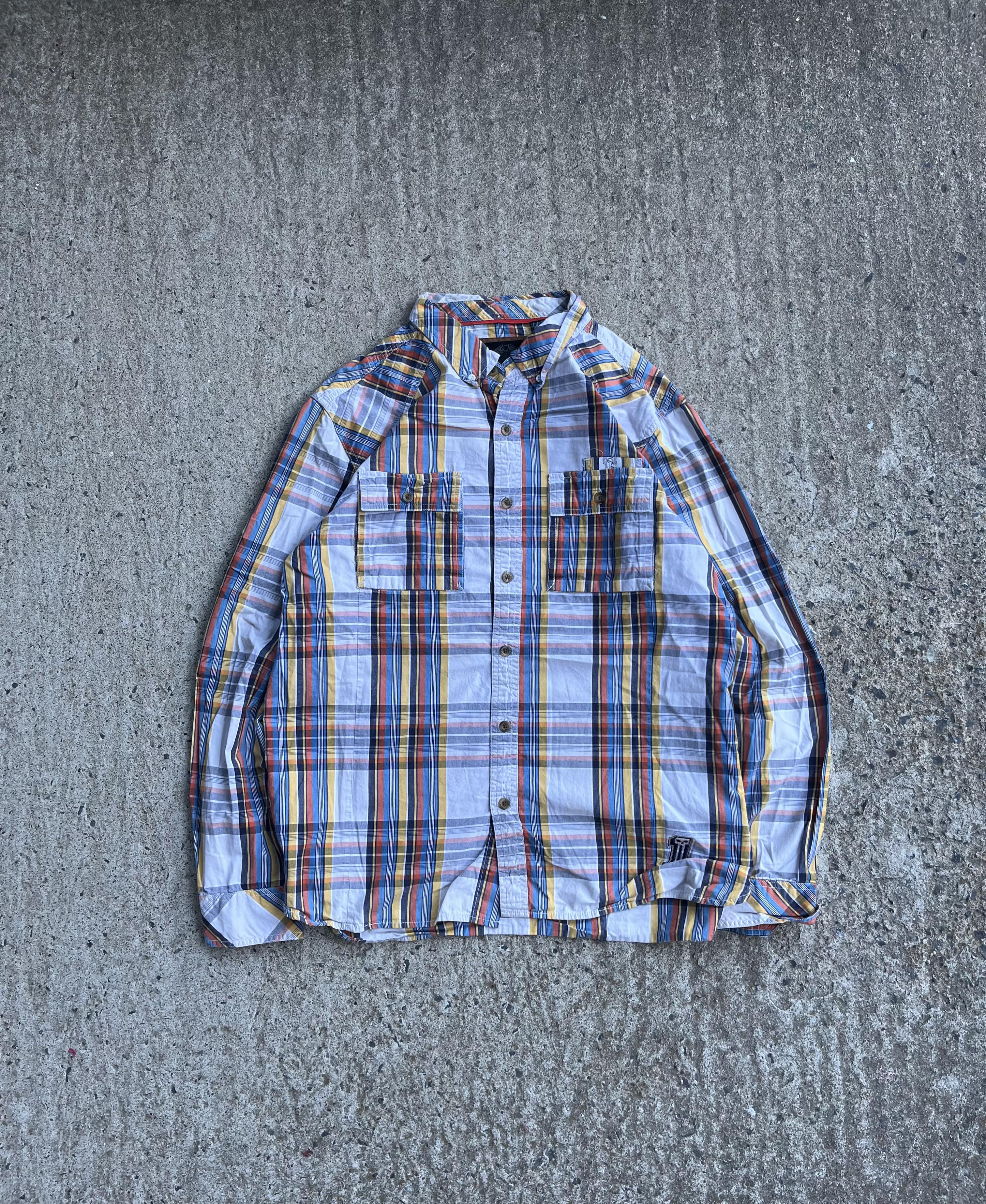 Vintage Y2K Multicolor Checkered Harley Davidson Button Up (XL)