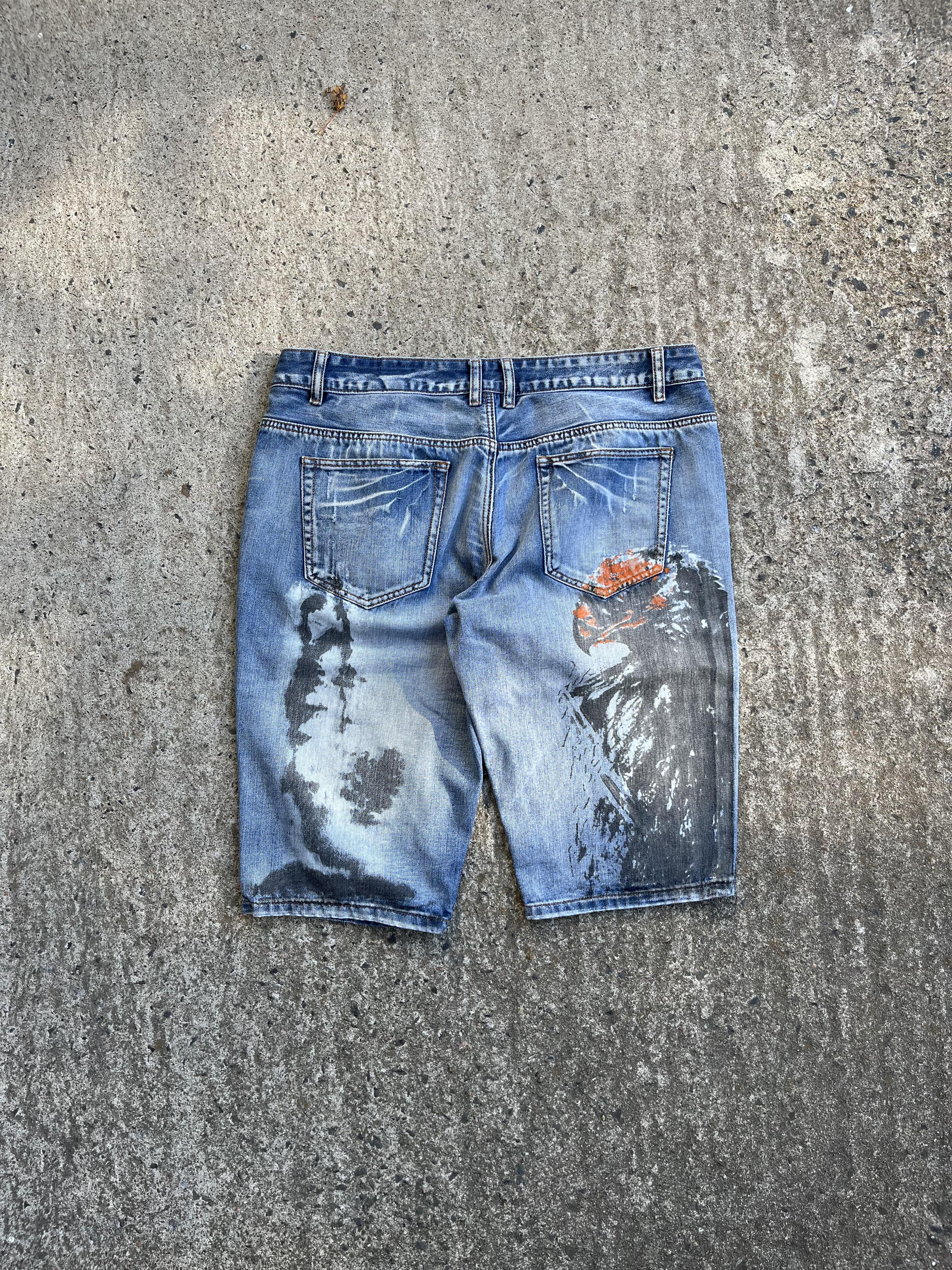 Vintage Y2K Baggy Eagle Graphic Jorts (W38)