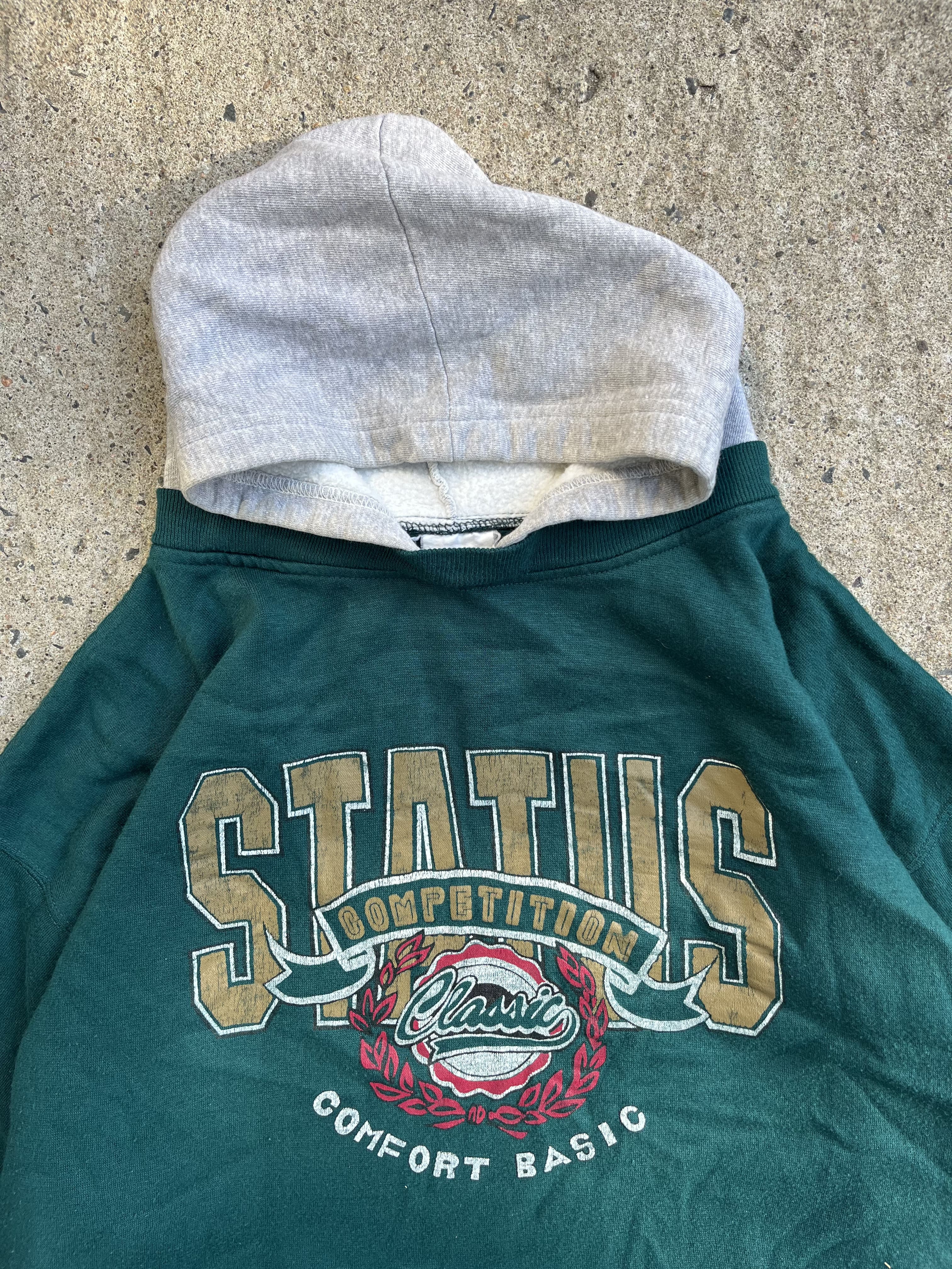 Vintage Y2K Status Competition Green Hoodie (M)