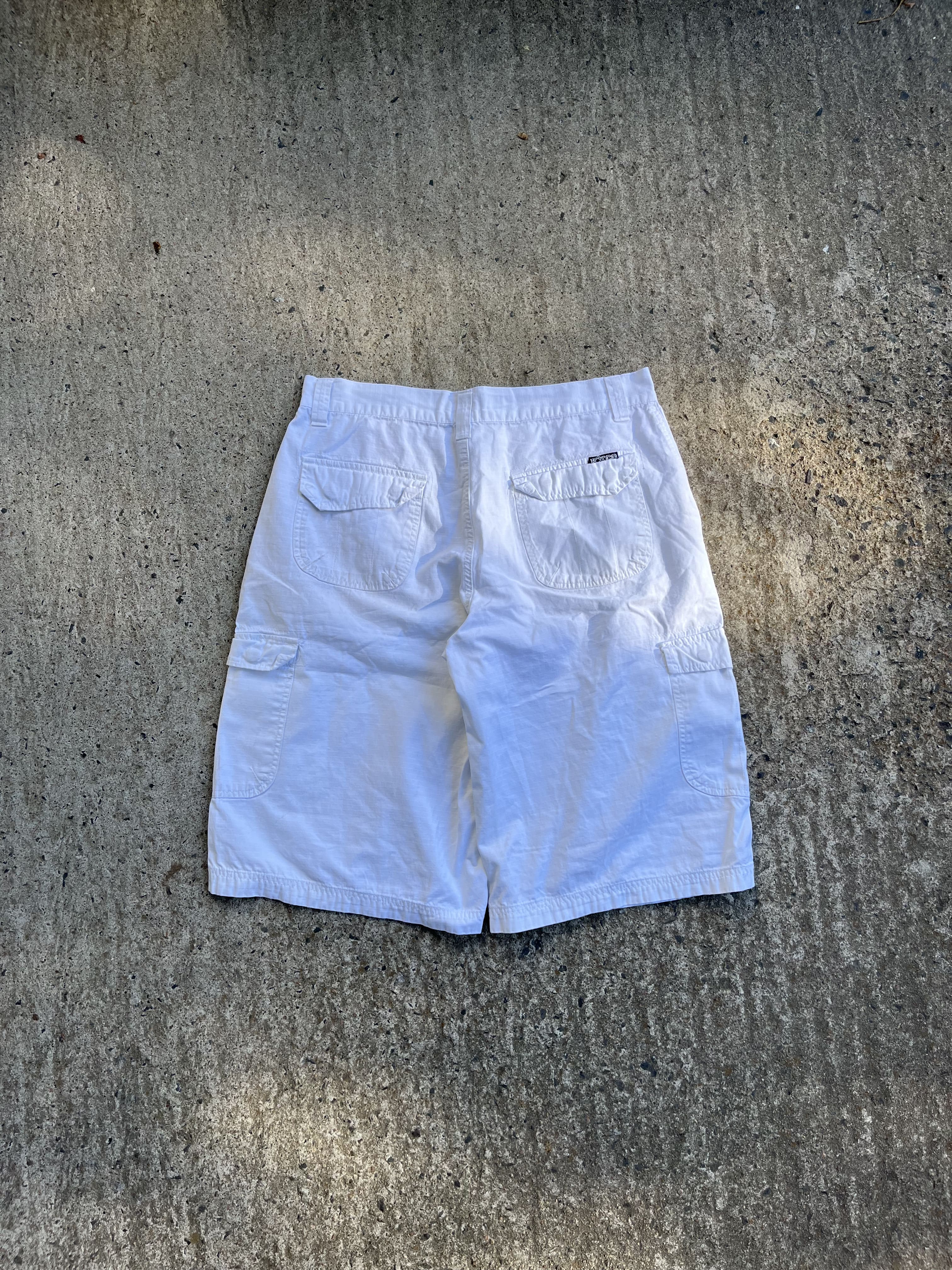 Vintage Y2K Baggy White EXCO Jeans Jorts (W36)