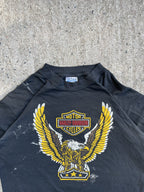 Vintage 1987 Black Harley Davidson Golden Eagle T-Shirt (L)