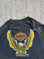 Vintage 1987 Black Harley Davidson Golden Eagle T-Shirt (L)