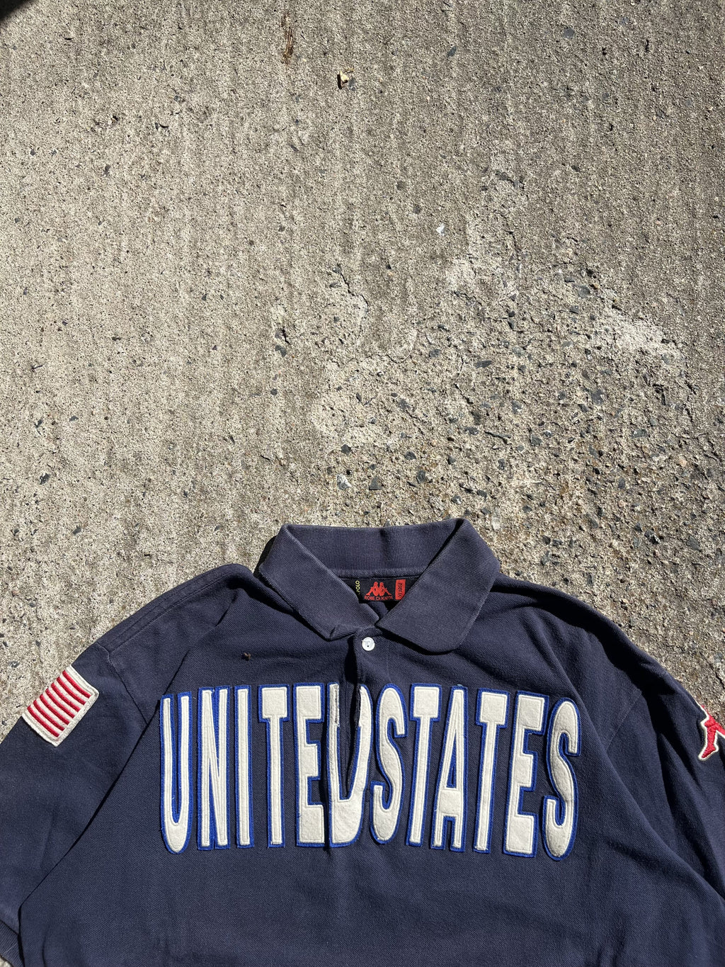 Vintage 90s Black Navy Kappa ''USA'' Polo Shirt (XL)