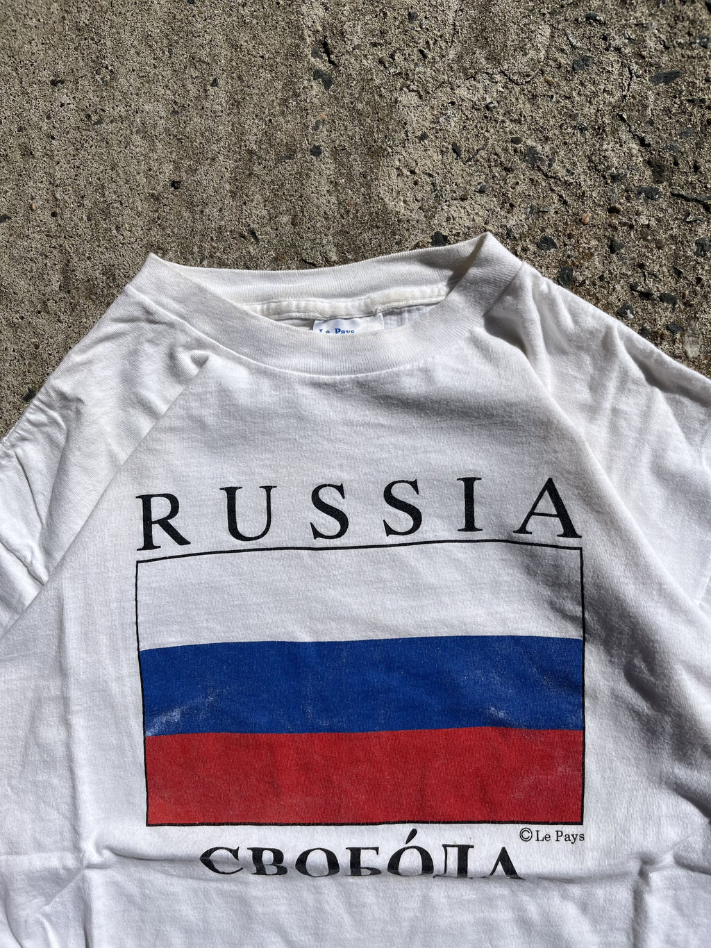 Vintage 90s Russia Flag Single Stitch T-Shirt (XL)