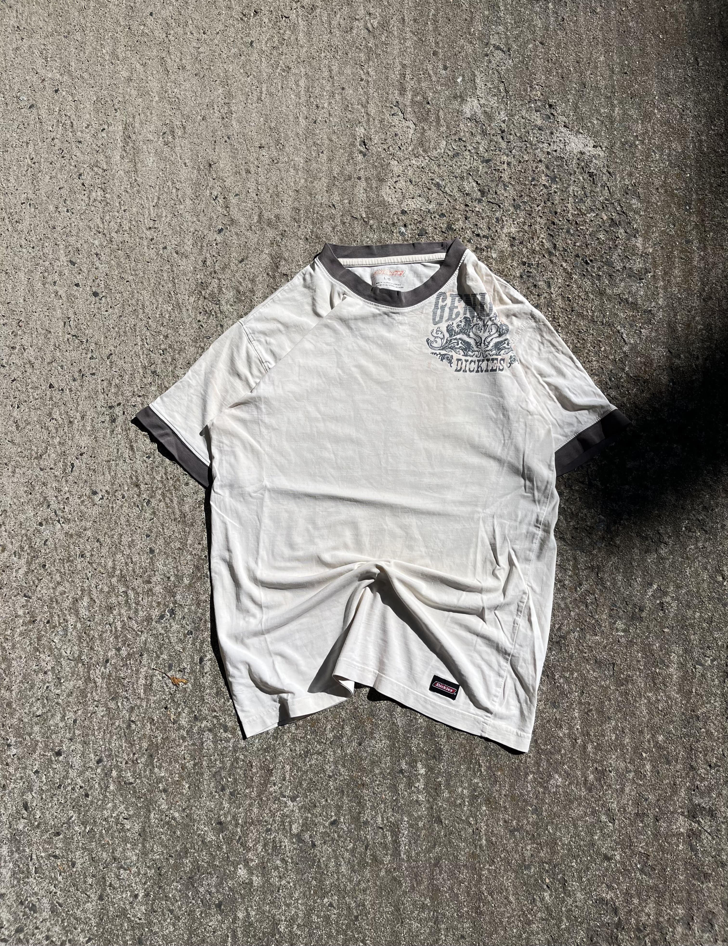 Vintage Y2K White Dickies Grunge T-Shirt (L)