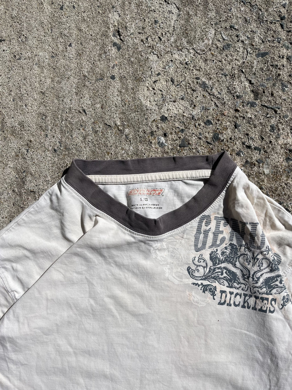 Vintage Y2K White Dickies Grunge T-Shirt (L)