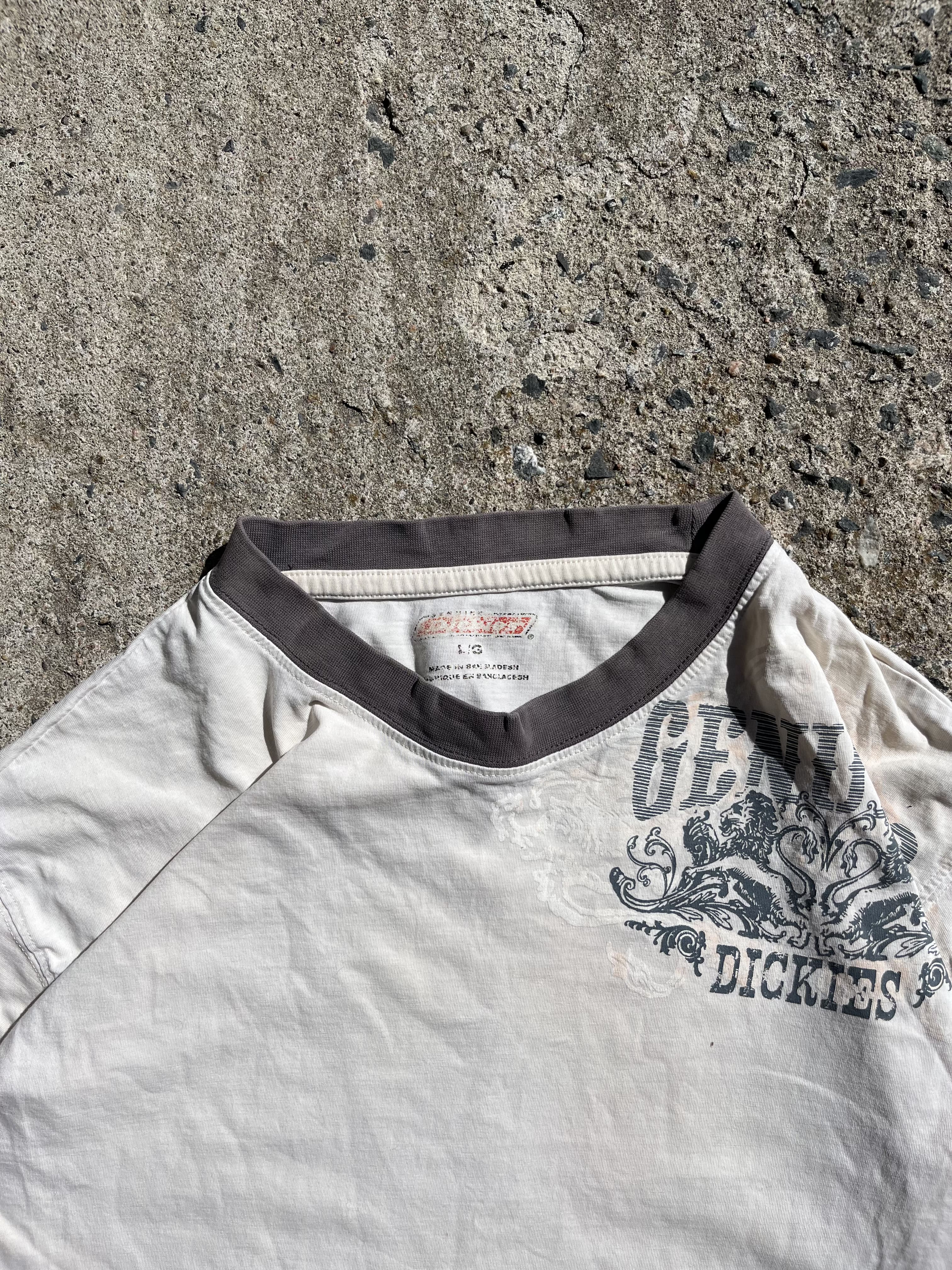 Vintage Y2K White Dickies Grunge T-Shirt (L)