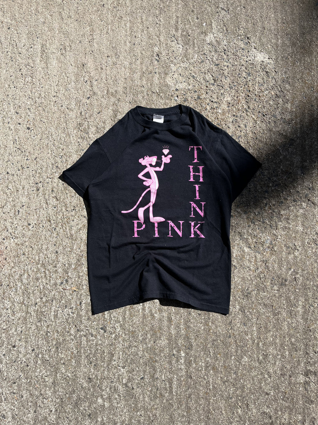 Vintage Y2K Black The Pink Panther T-Shirt (S)