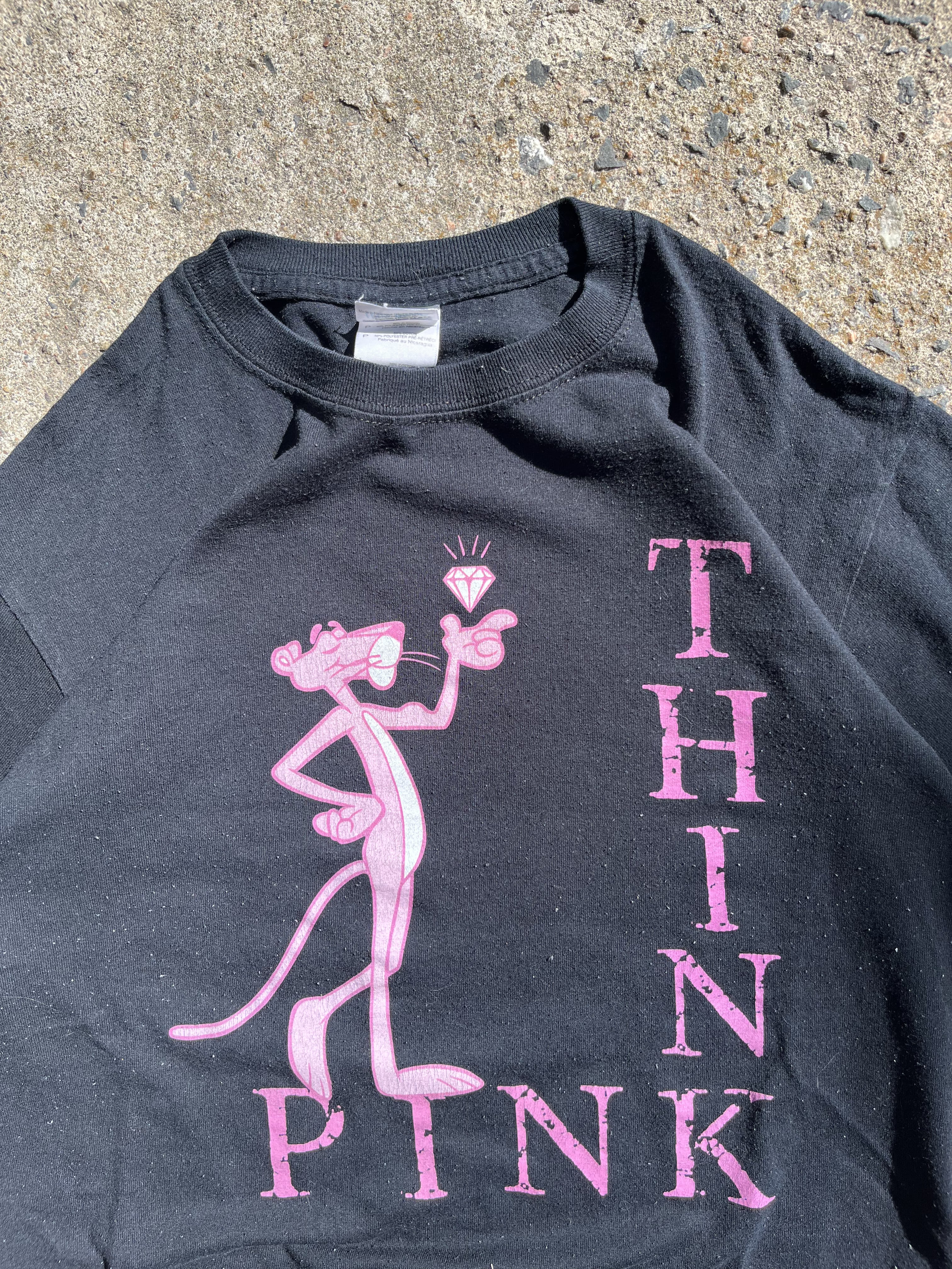 Vintage Y2K Black The Pink Panther T-Shirt (S)