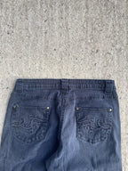 Vintage Y2K Black Flared Oxygen Embroidered Jeans (W28)