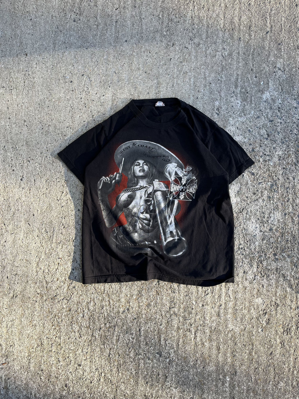 Vintage Y2K Black West Coast Choppers T-Shirt (L)