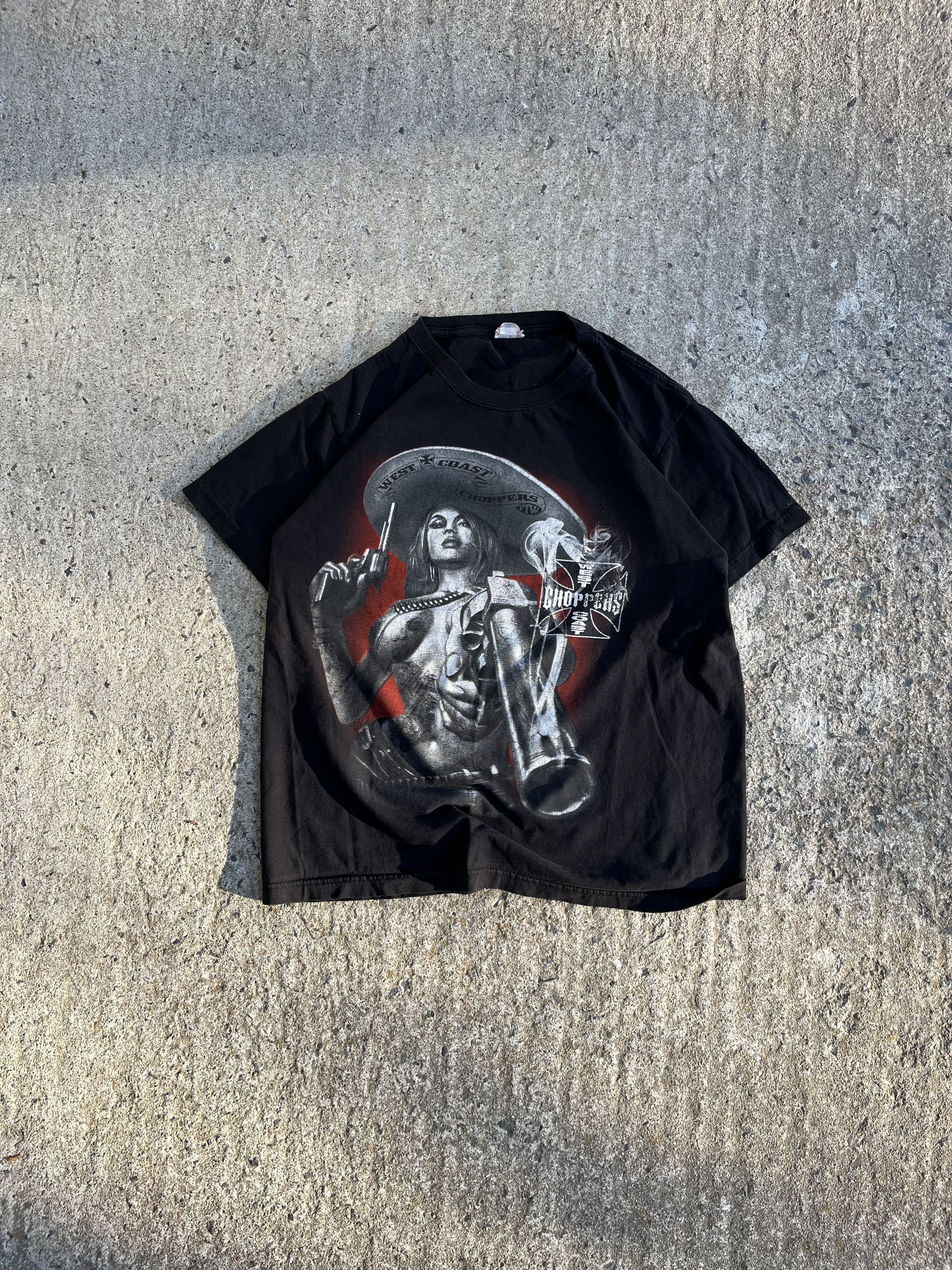 Vintage Y2K Black West Coast Choppers T-Shirt (L)