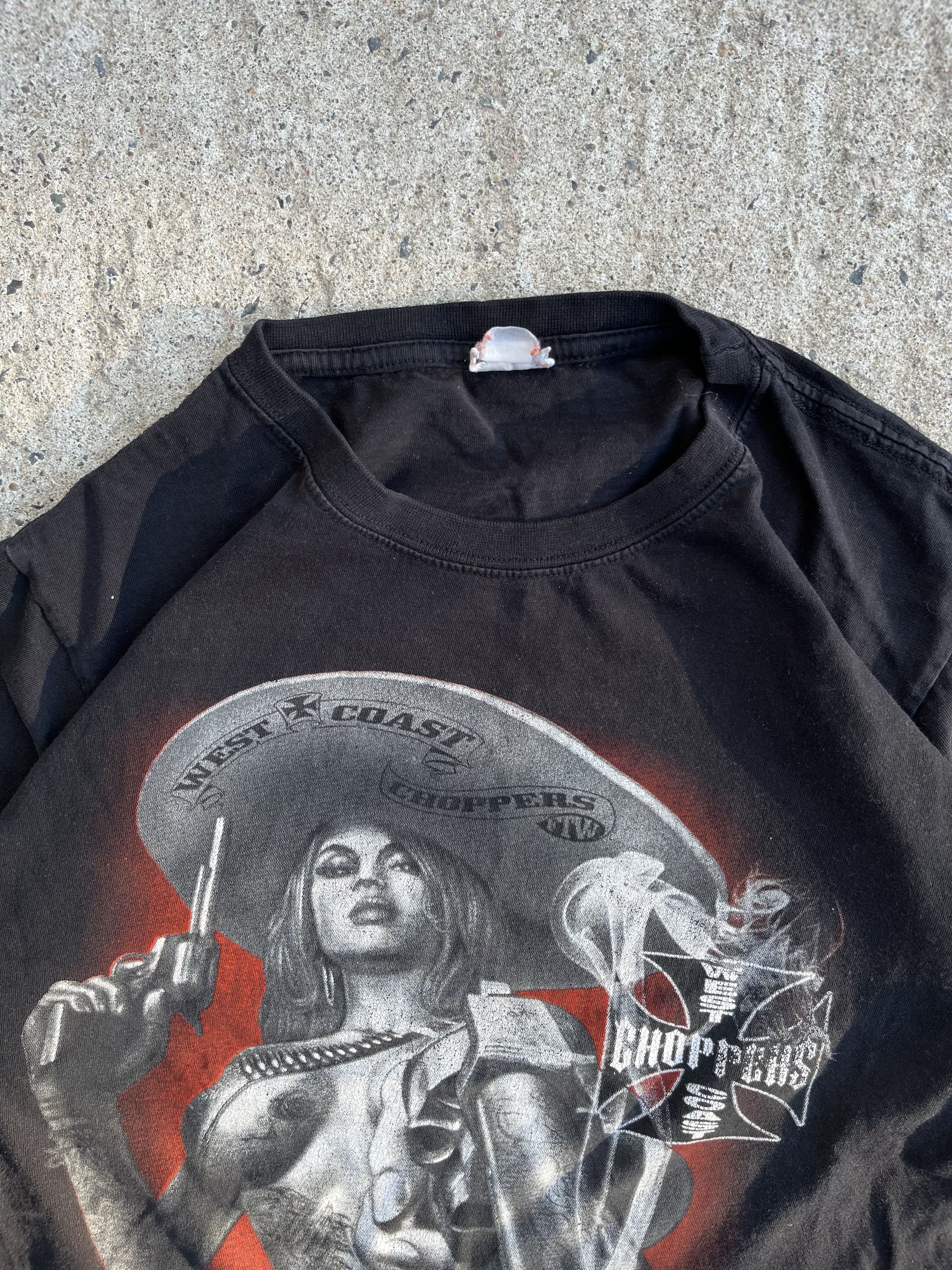 Vintage Y2K Black West Coast Choppers T-Shirt (L)