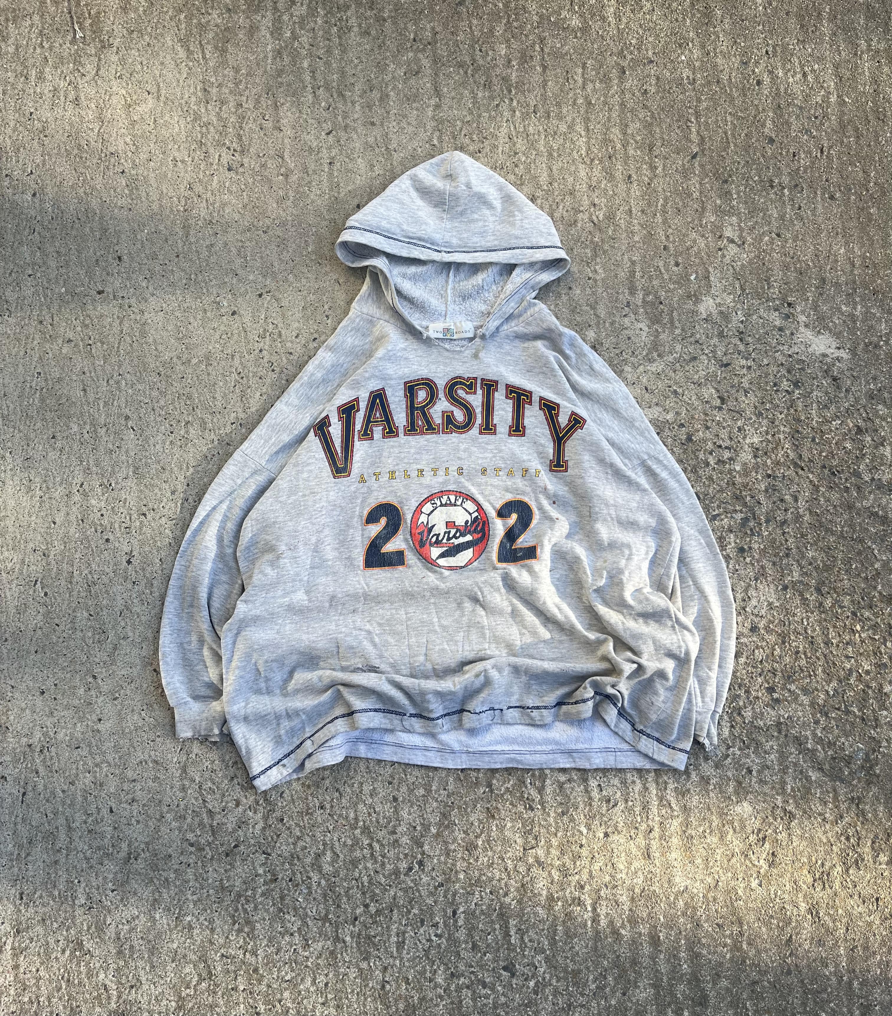 Vintage 90s Varsity 202 Staff Graphic Hoodie (XL)