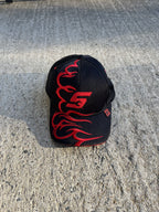 Vintage Y2K Snap-On Flame Snapback Hat
