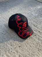 Vintage Y2K Snap-On Flame Snapback Hat