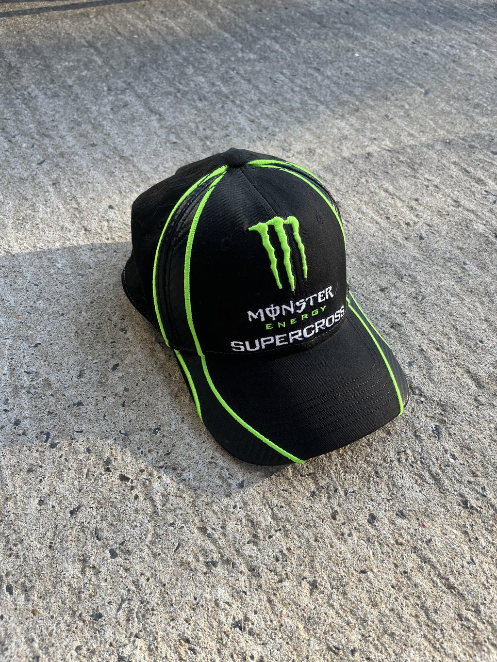 Vintage Black & Green Monster Supercross Hat