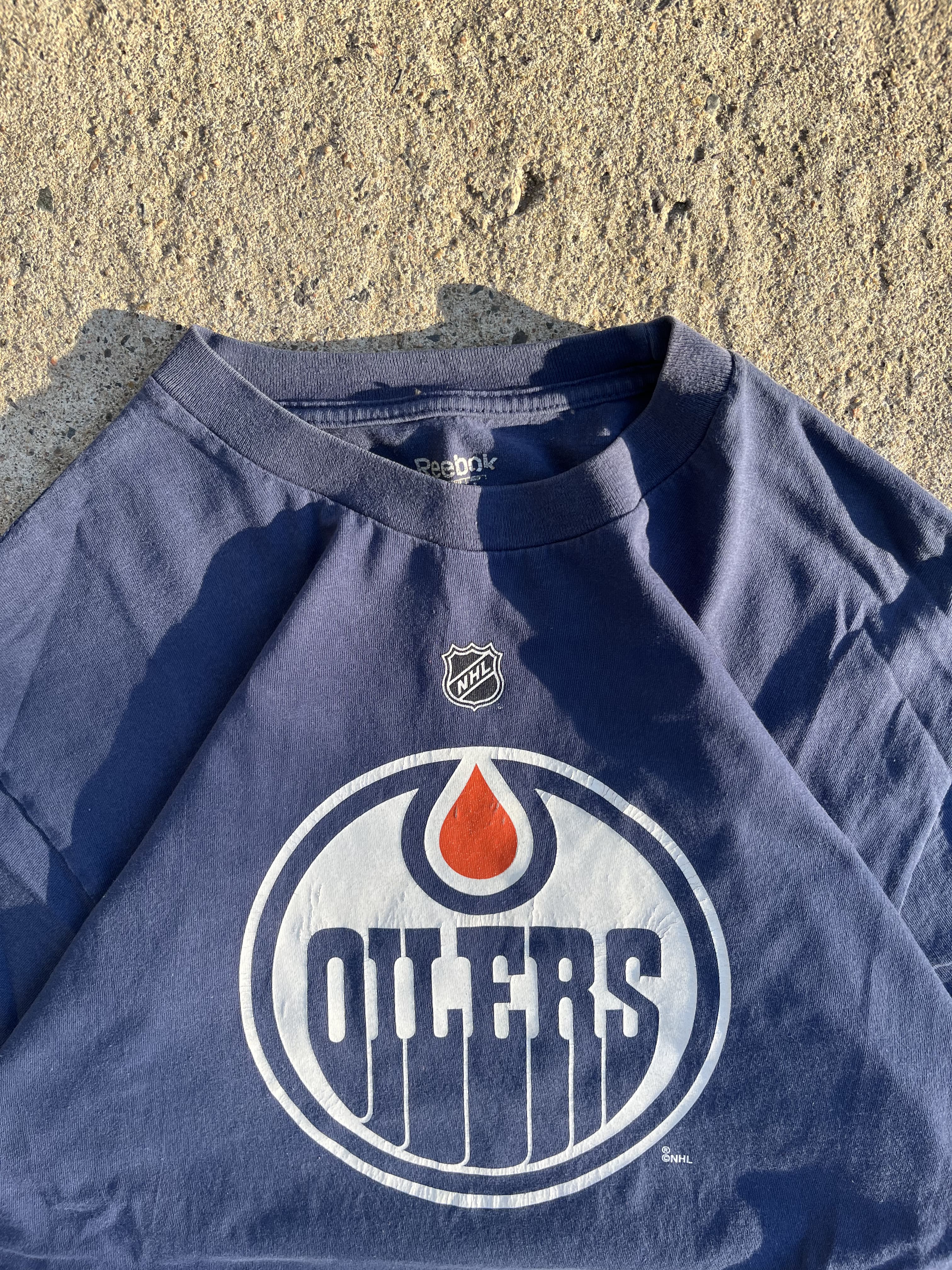 Vintage Y2K Blue Edmonton Oilers Hall T-Shirt (M)