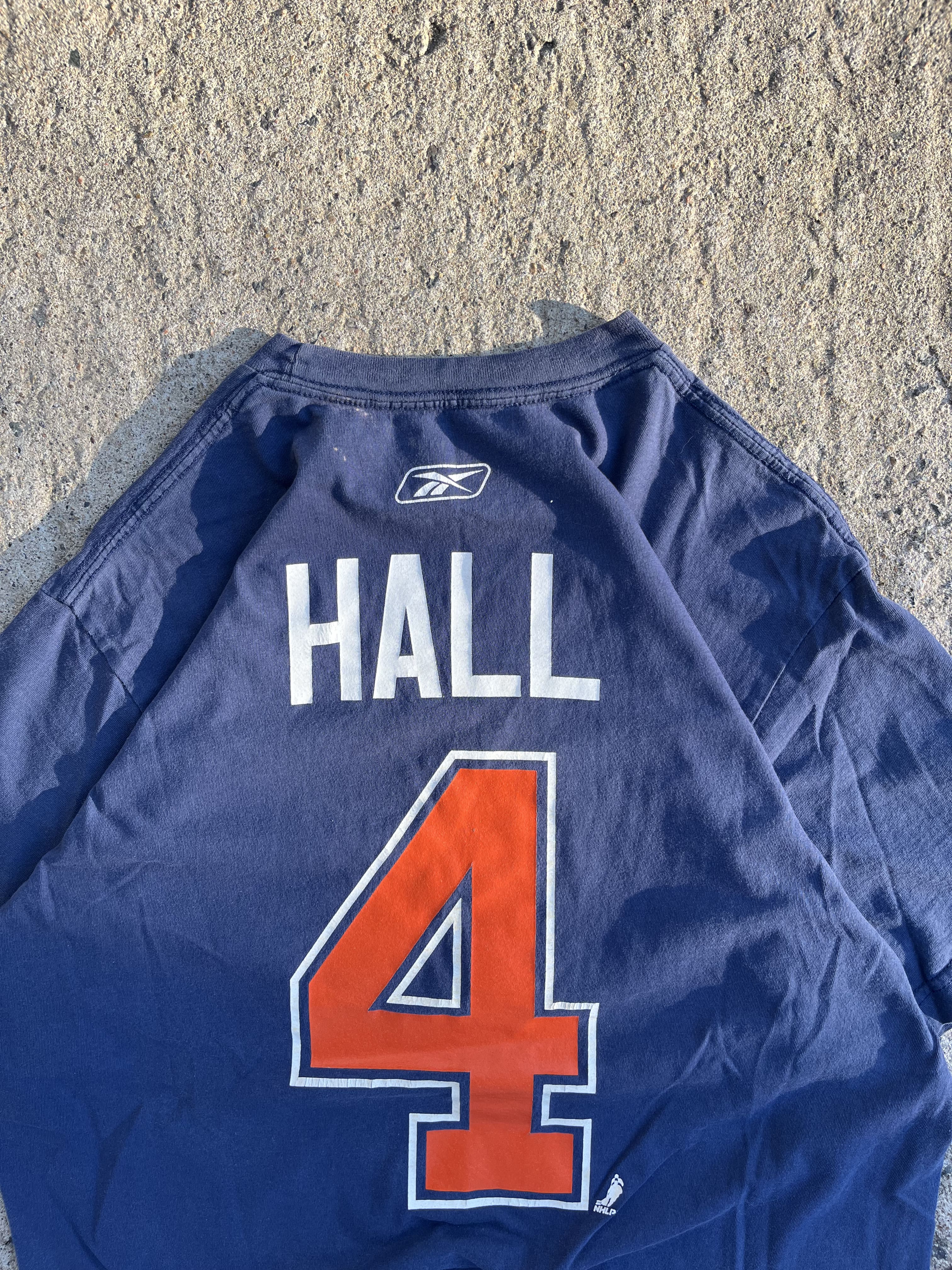 Vintage Y2K Blue Edmonton Oilers Hall T-Shirt (M)