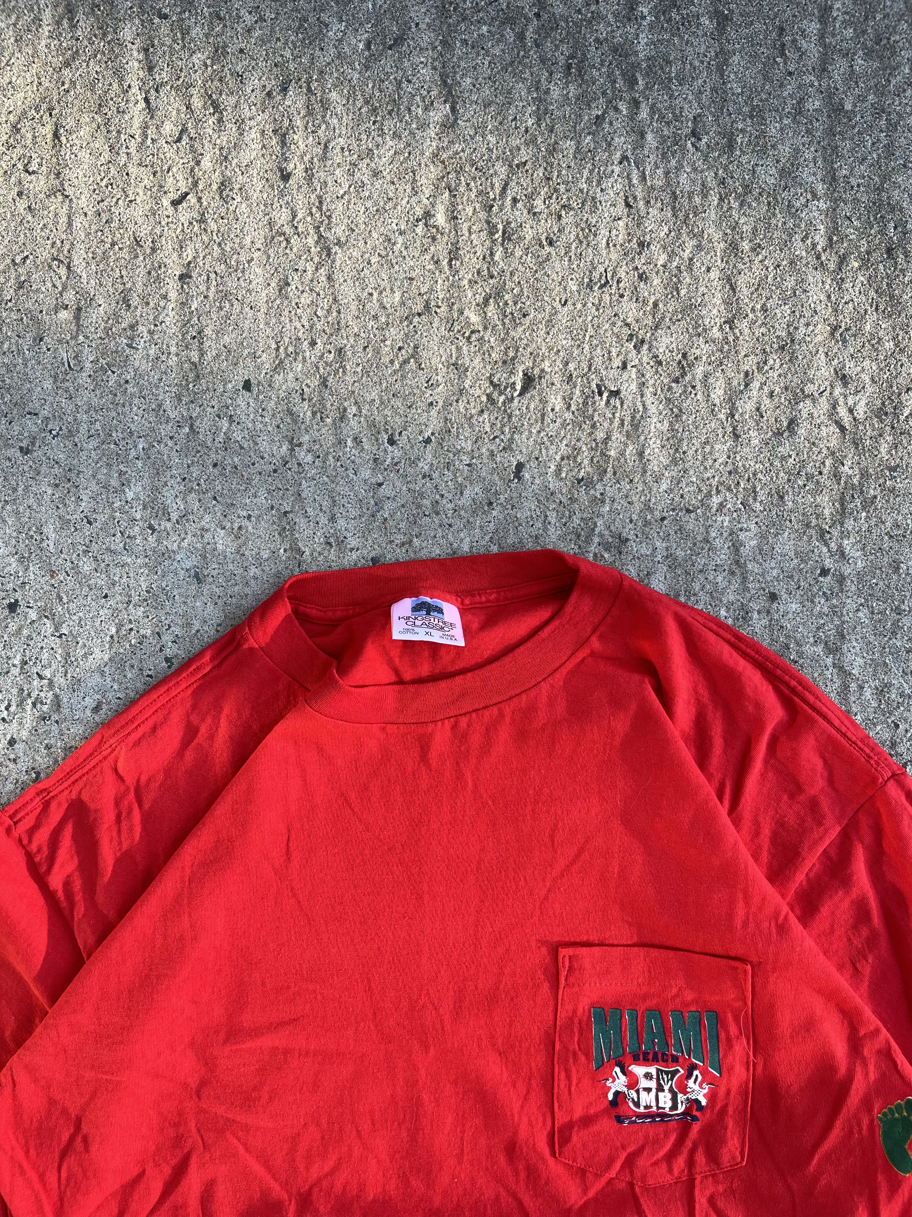 Vintage 90s Made In USA Miami Beach T-Shirt (XL)