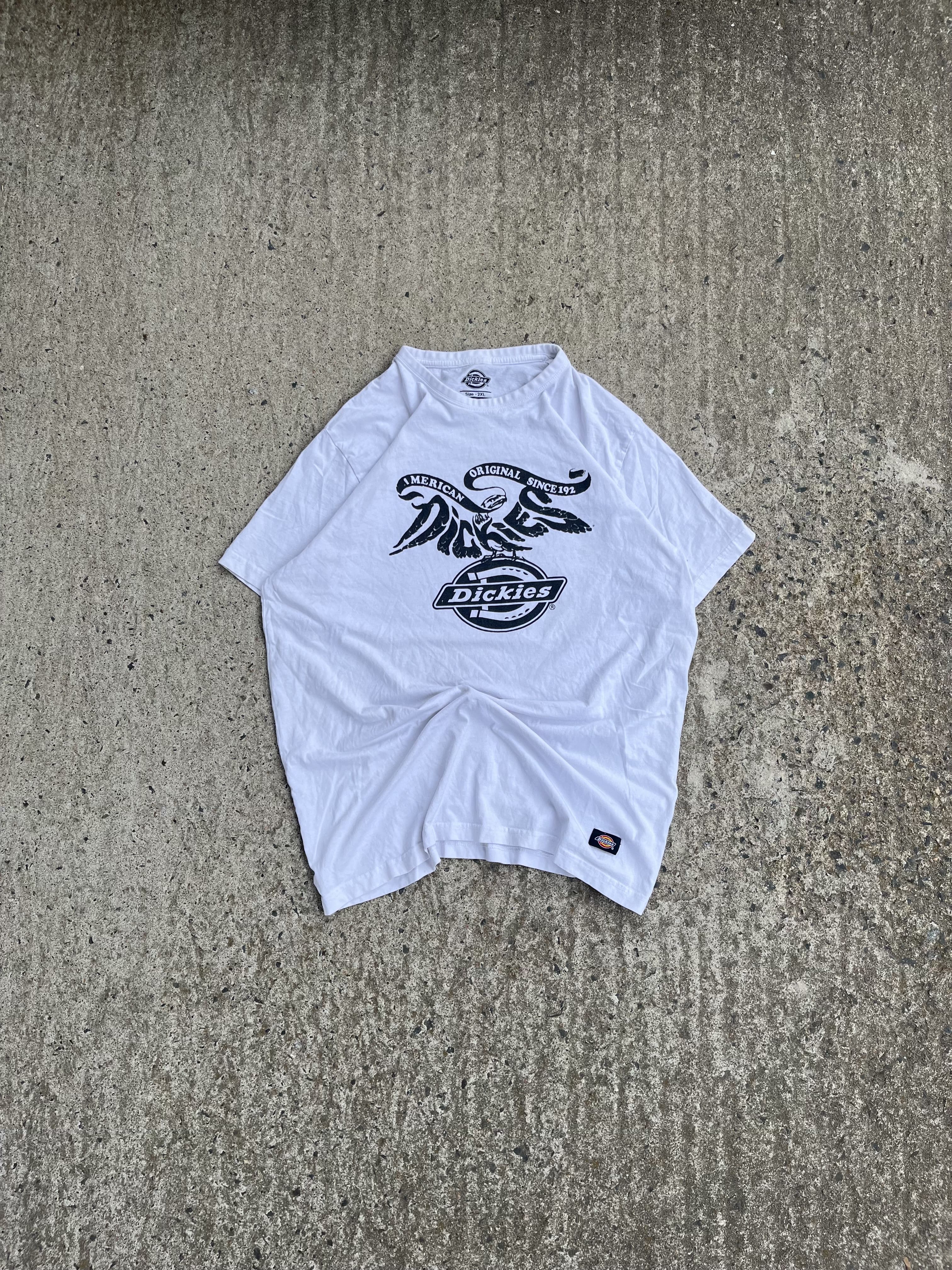 Vintage Y2K White Dickies Grunge Tee Shirt (XL)