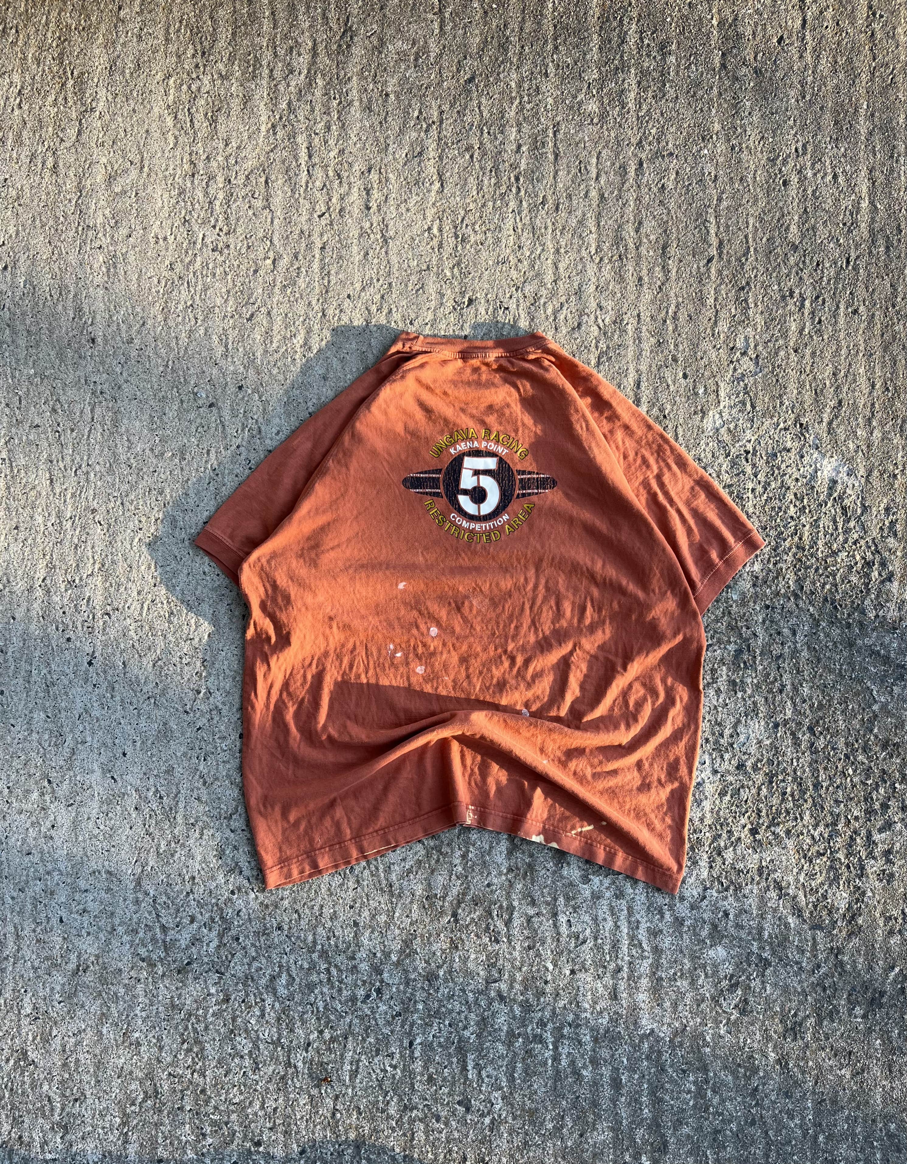 Vintage Y2K Orange Ungava Racing Heavyweight Tee Shirt (XL)