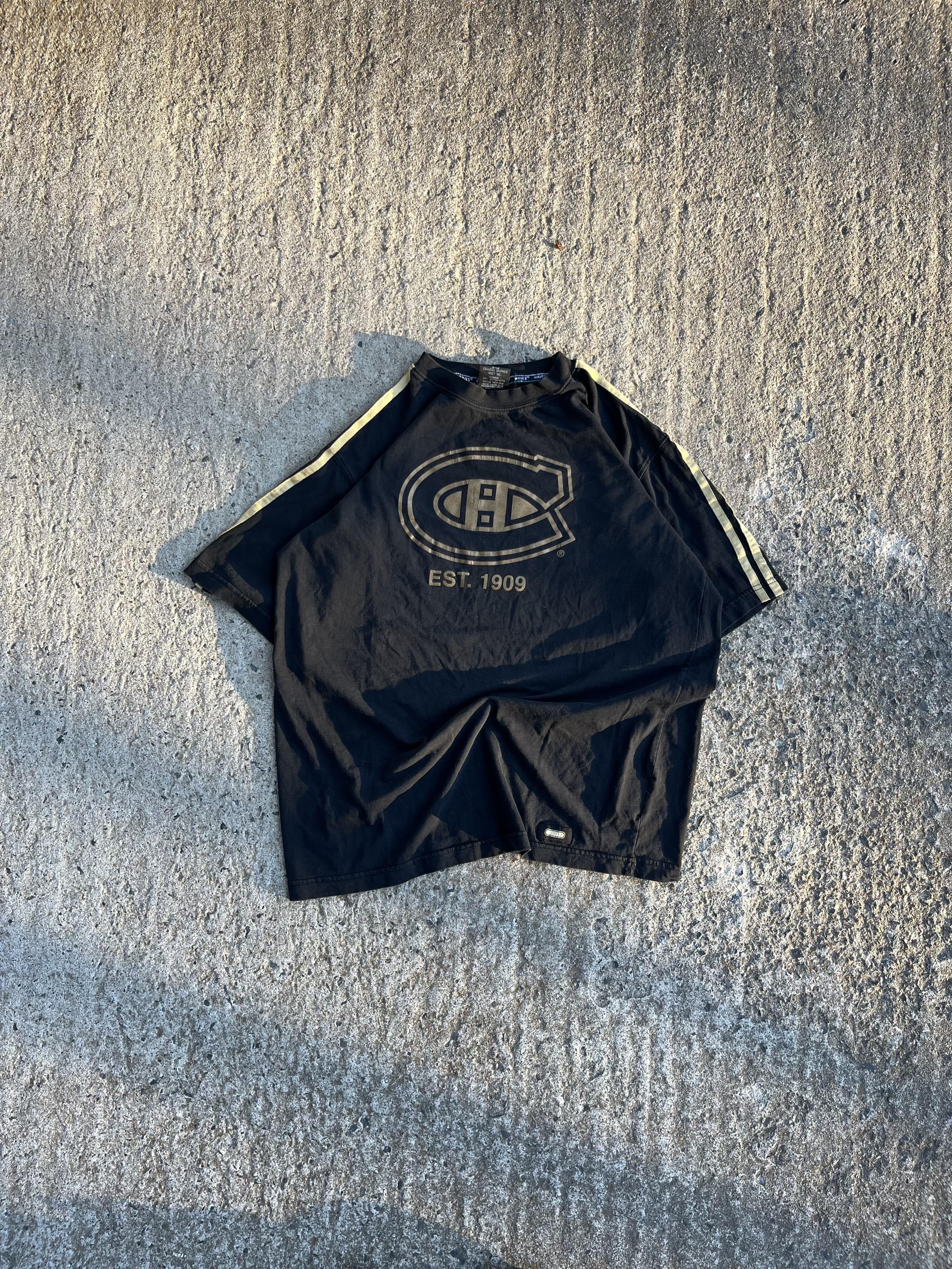 Vintage 90s Montreal Candiens Black & Gold T-Shirt (L)