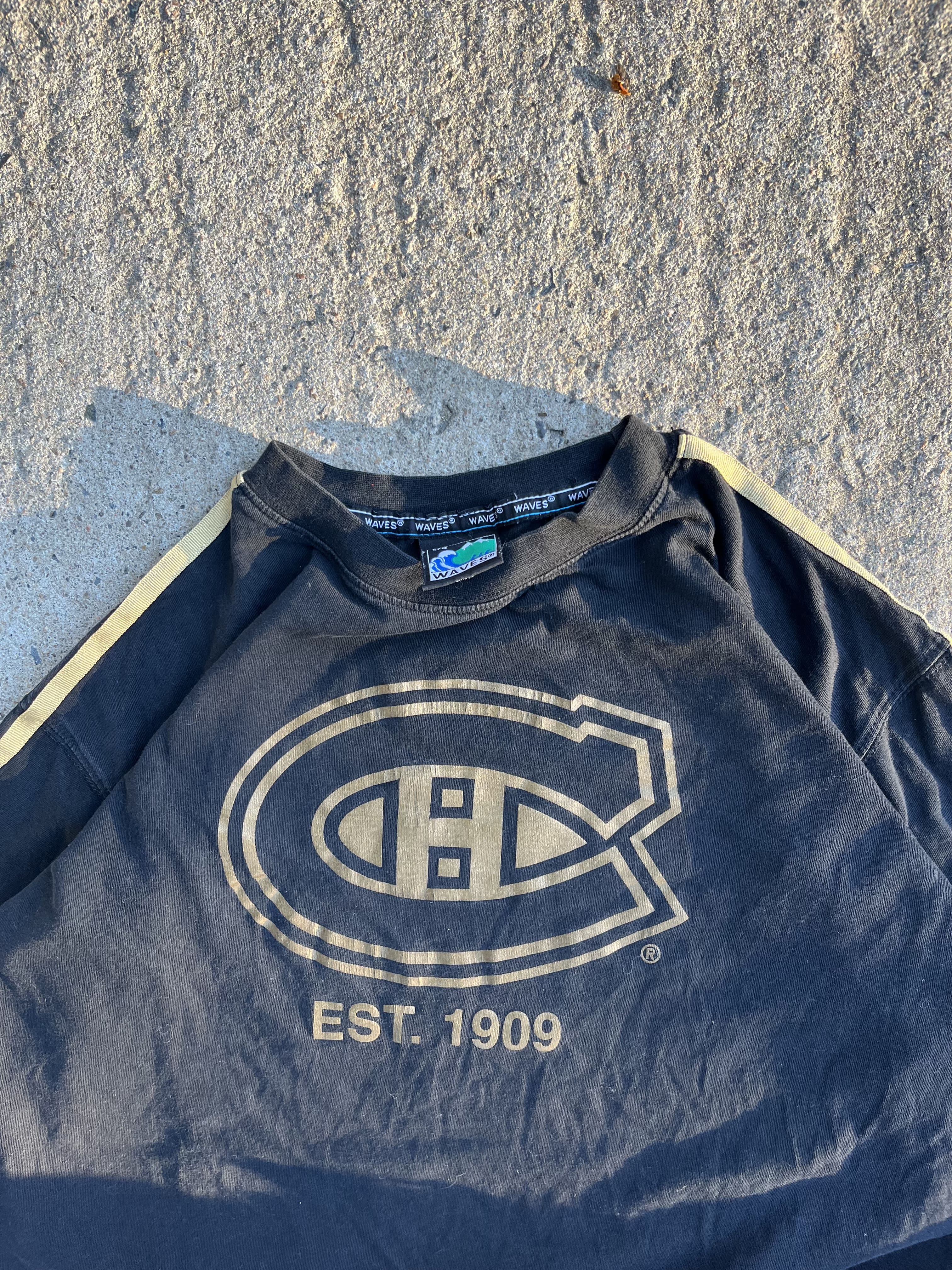 Vintage 90s Montreal Candiens Black & Gold T-Shirt (L)
