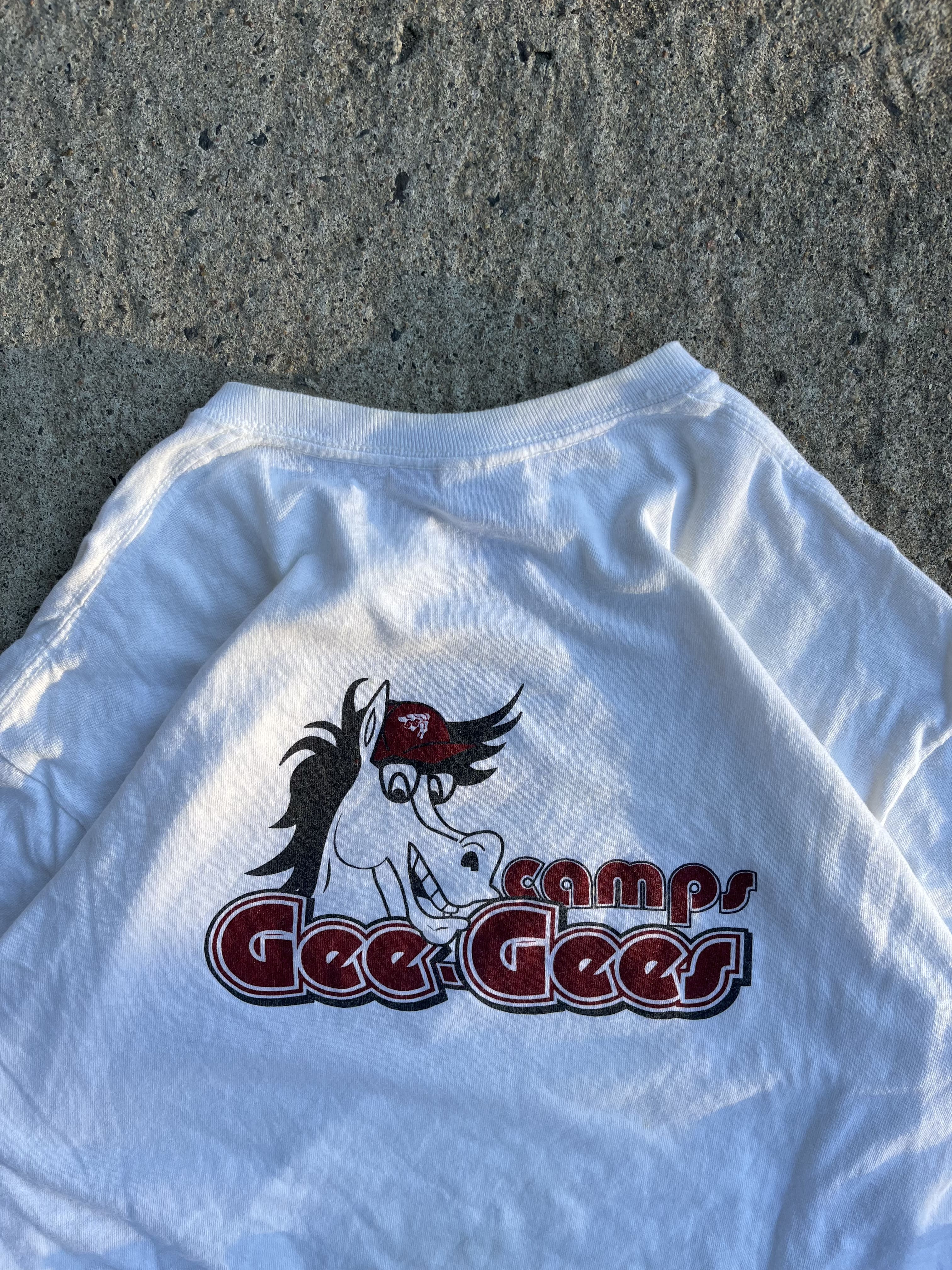 Vintage Y2K White Ottawa University Tee Shirt (M)